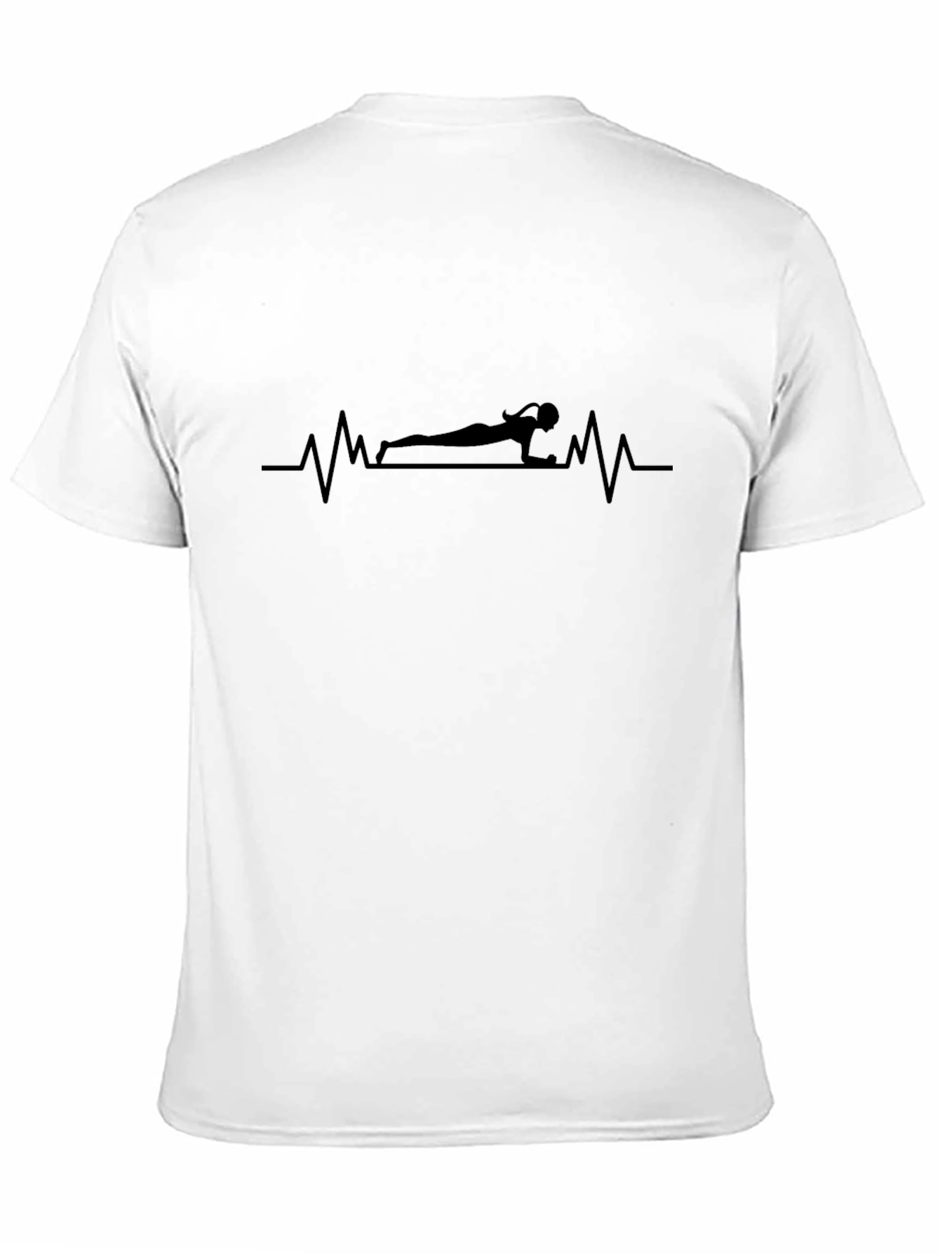 Fitness Heartbeat T-Shirt - Plank Silhouette