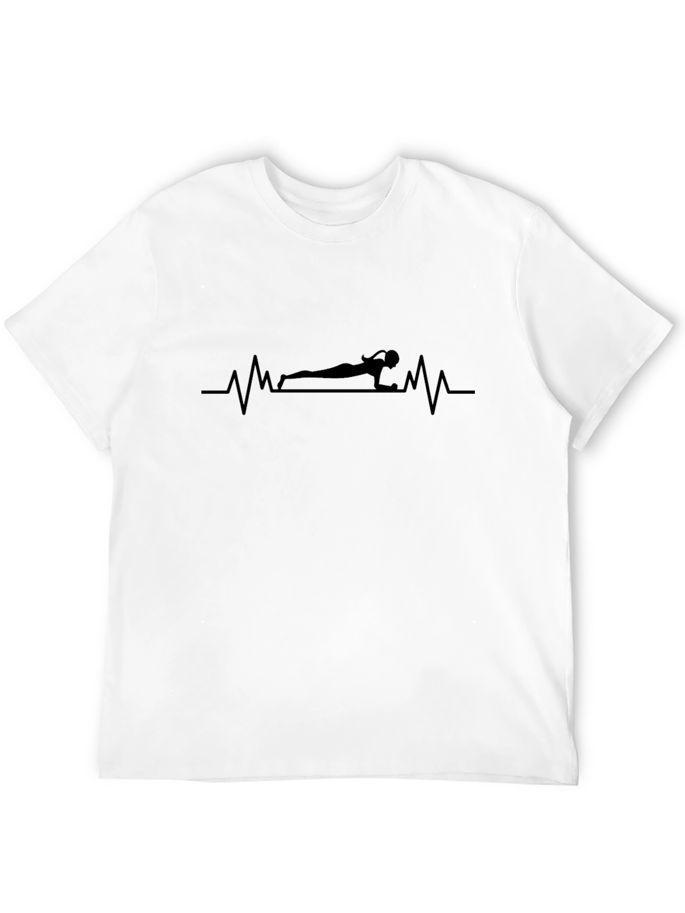 Fitness Heartbeat T-Shirt - Plank Silhouette