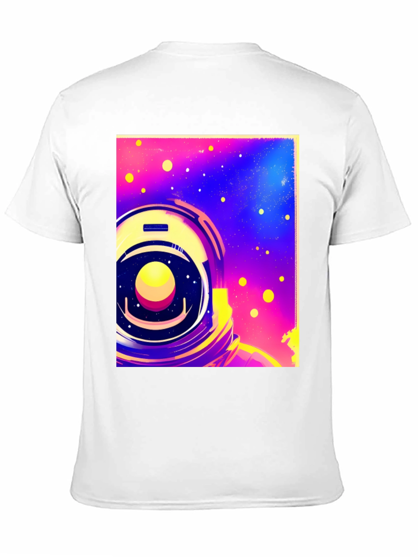 Astronaut Space Helmet Graphic Print Black T-Shirt
