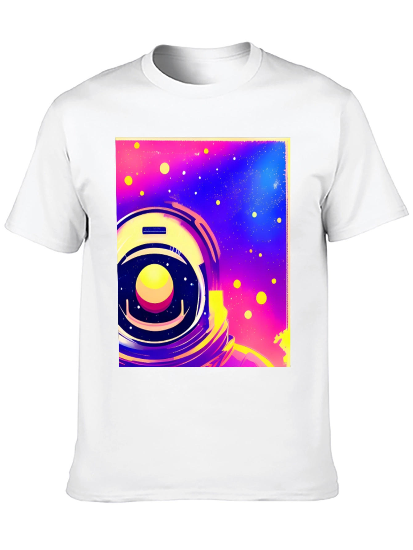 Astronaut Space Helmet Graphic Print Black T-Shirt