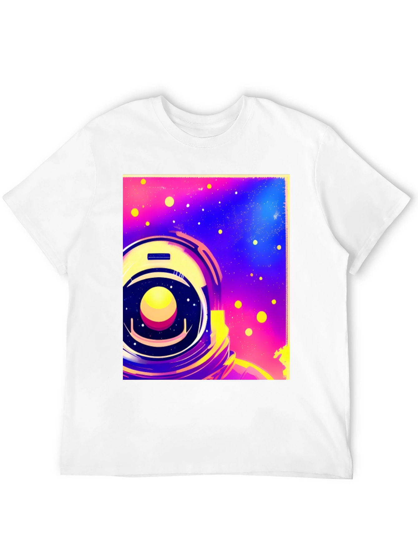 Astronaut Space Helmet Graphic Print Black T-Shirt
