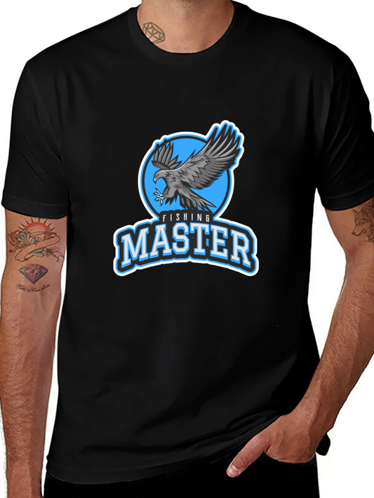 Fishing Master Eagle Graphic Black T-Shirt