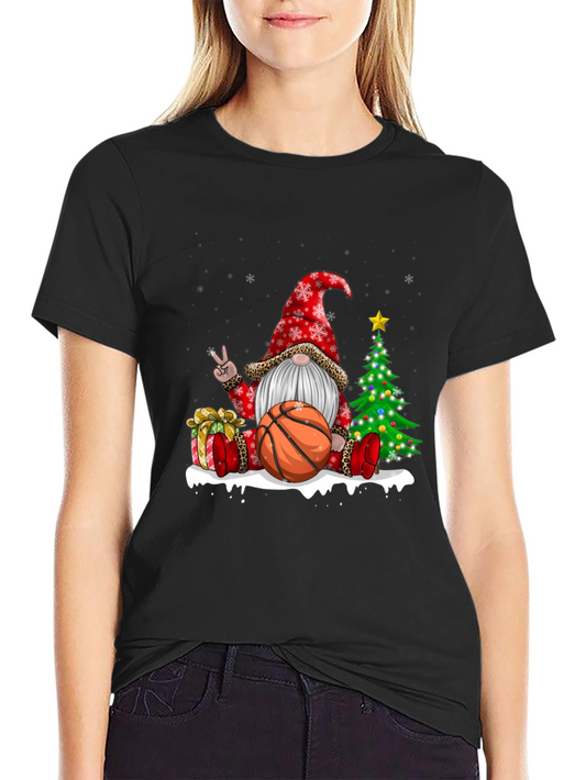 Festive Basketball Gnome T-Shirt