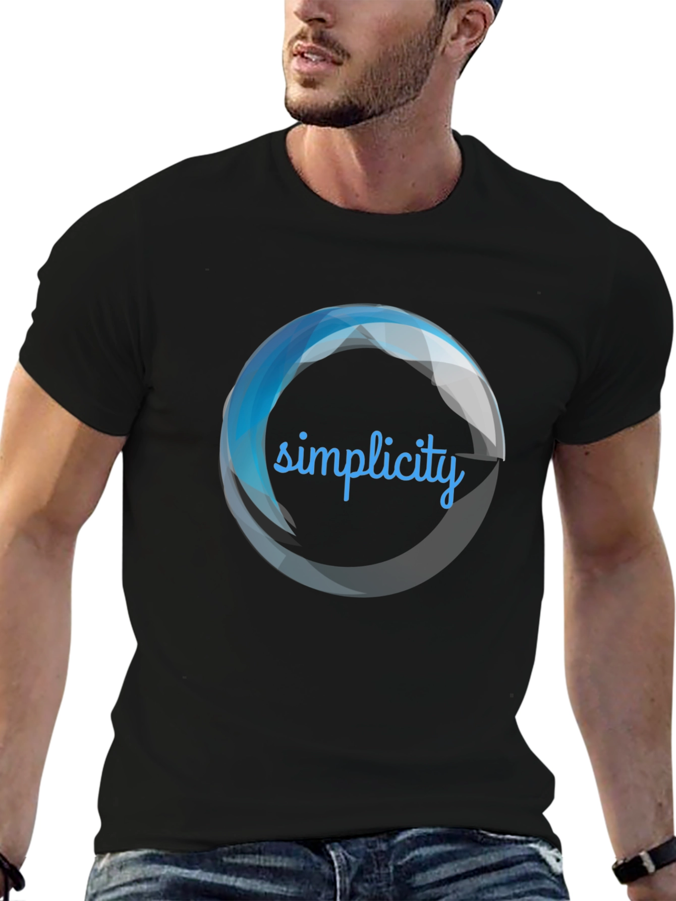 Simplicity Graphic Black T-Shirt for Men
