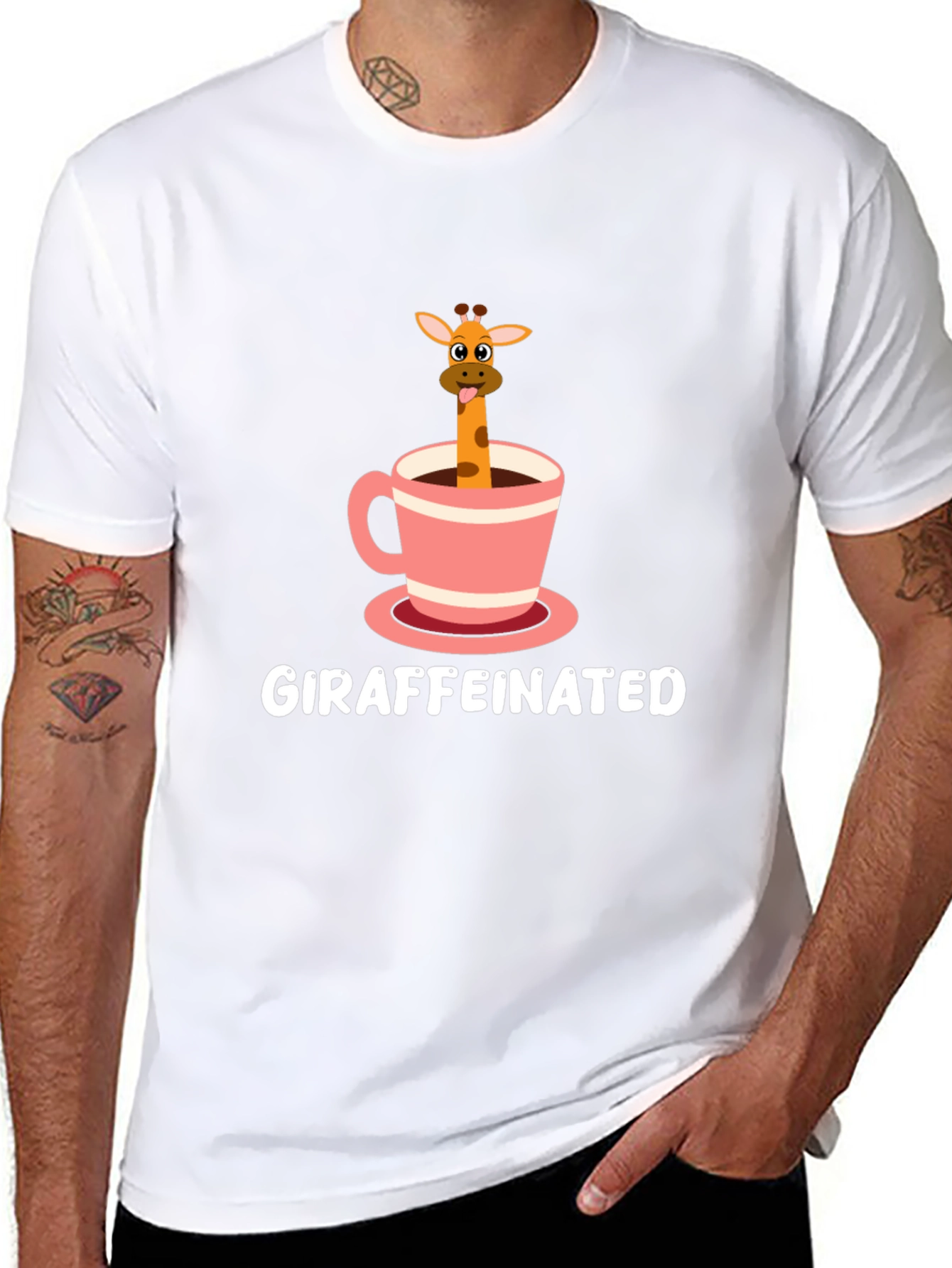 Giraffeinated T-Shirt - Cute Coffee Lover Tee