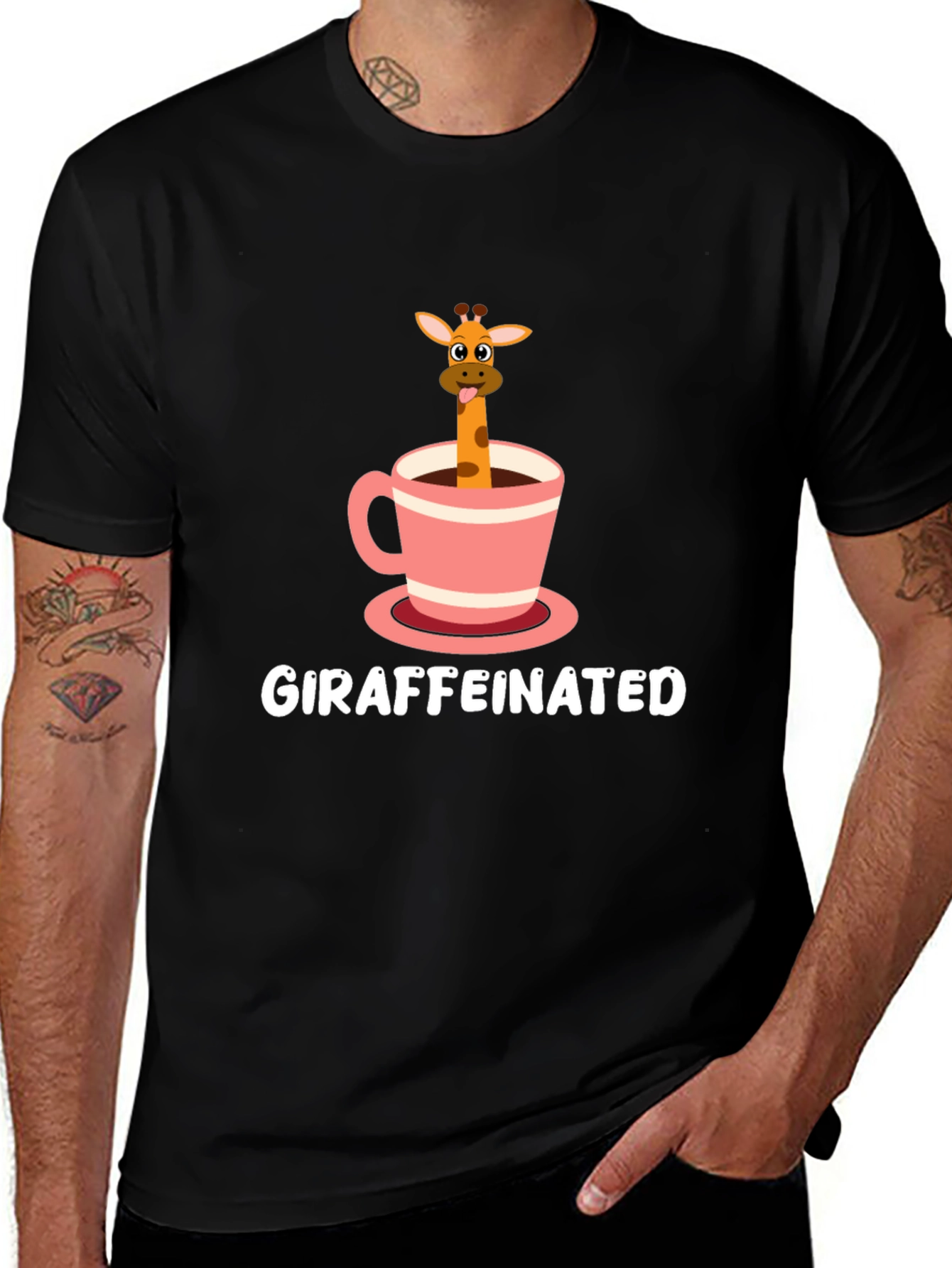 Giraffeinated T-Shirt - Cute Coffee Lover Tee