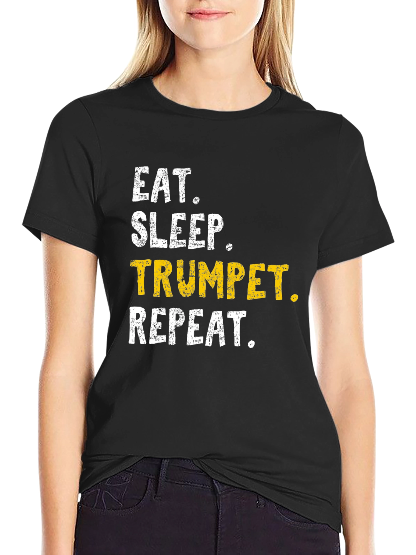 Eat Sleep Trumpet Repeat Black T-Shirt