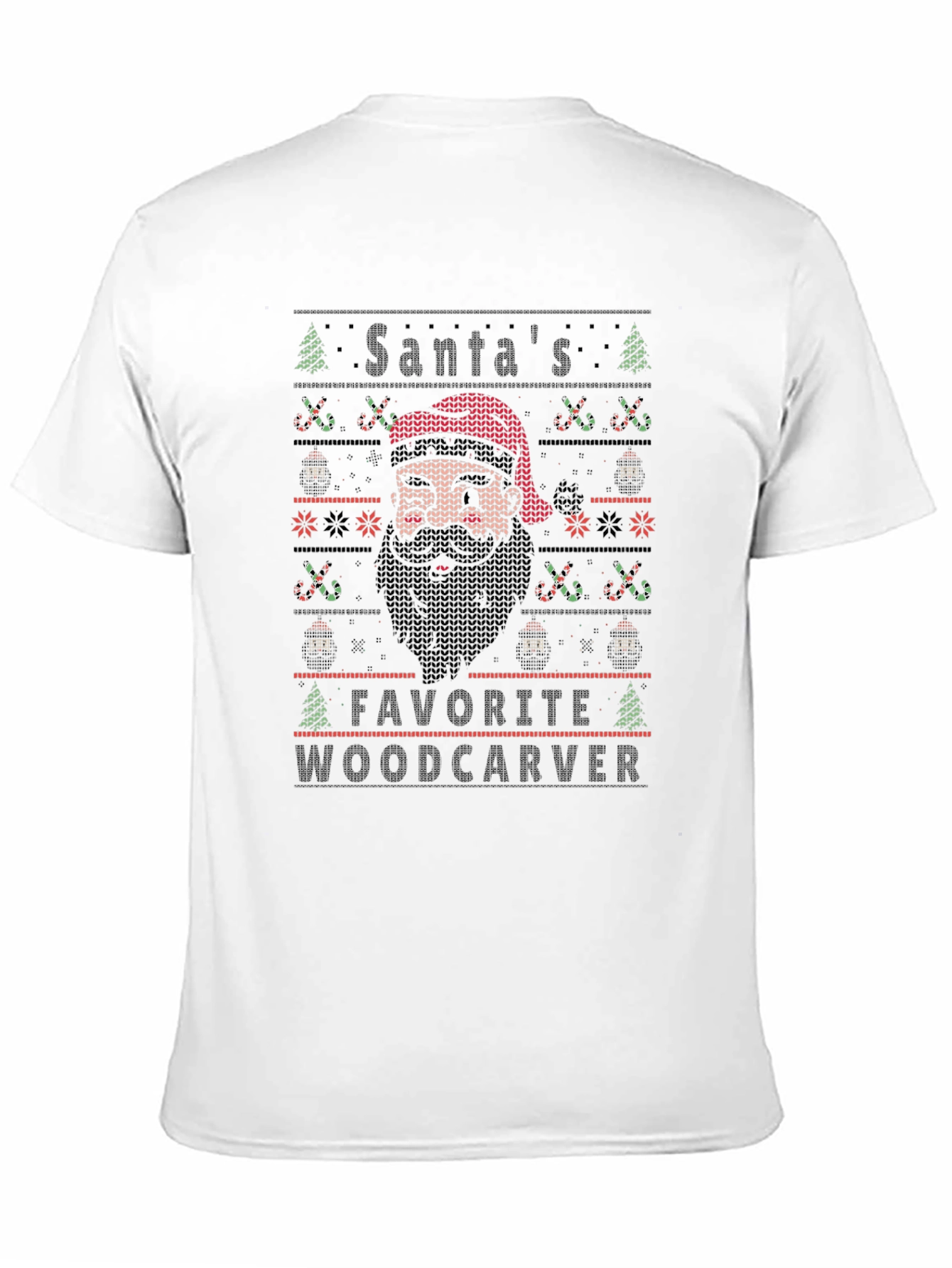 Santas Favorite Woodcarver Knit Style Christmas T-Shirt