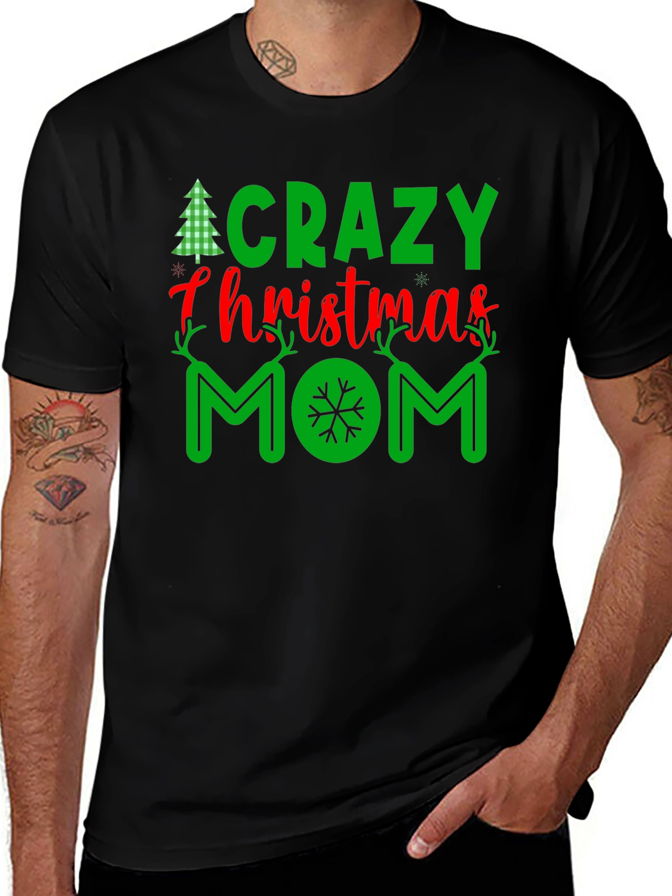Crazy Christmas Mom T-Shirt Festive Holiday Tee