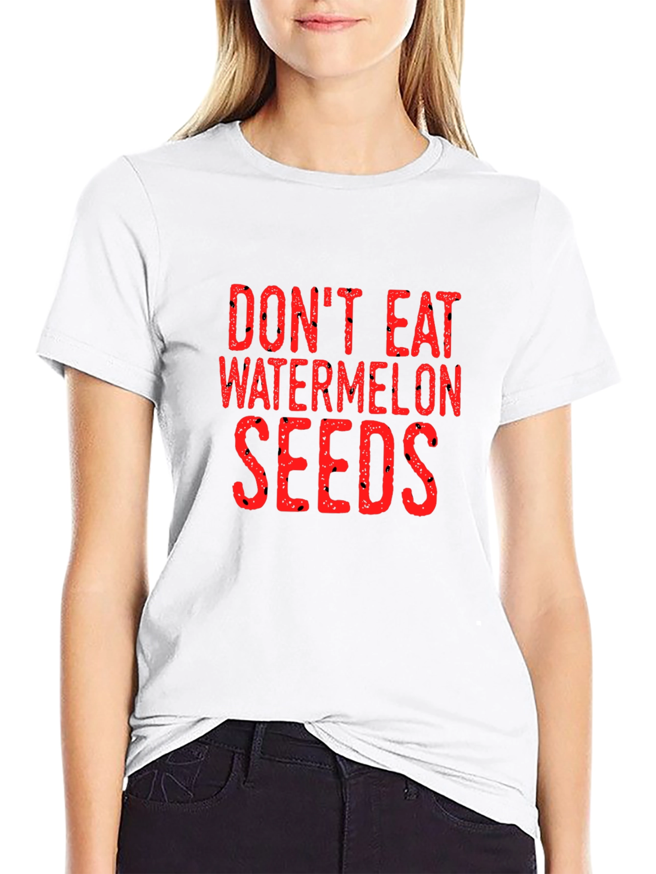 Dont Eat Watermelon Seeds Graphic Tee - Black
