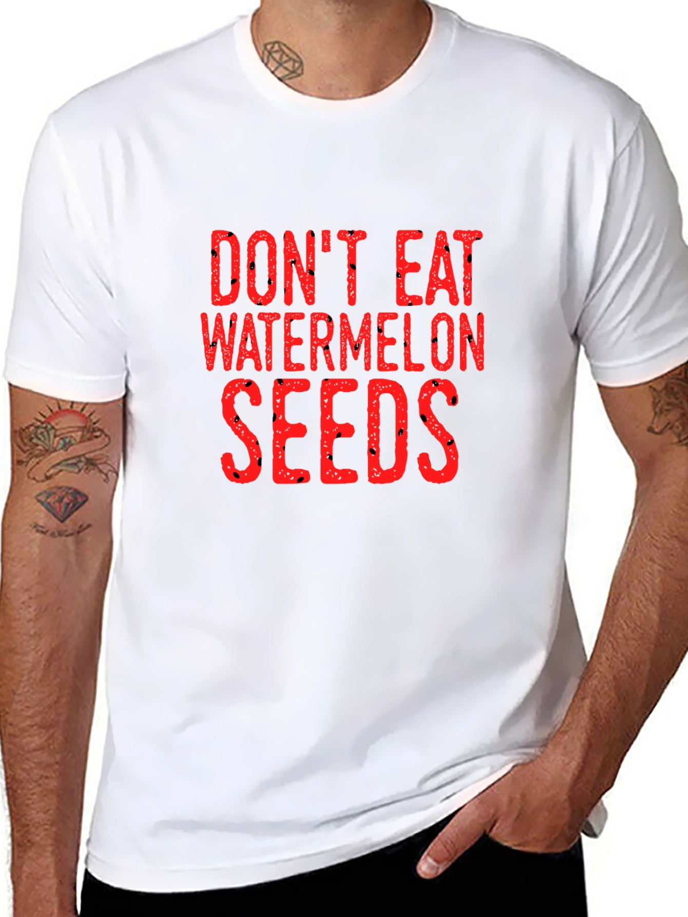 Dont Eat Watermelon Seeds Graphic Tee - Black
