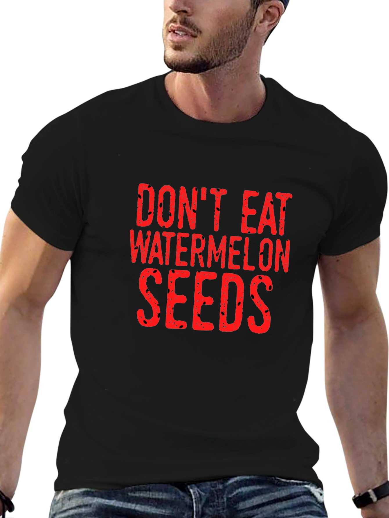Dont Eat Watermelon Seeds Graphic Tee - Black