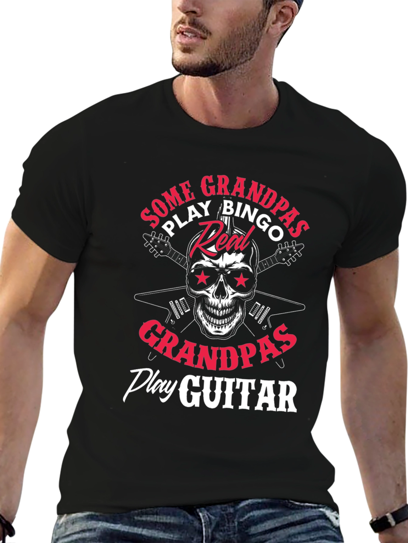 Some Grandpas Play Bingo Real Grandpas Play Guitar T-Shirt