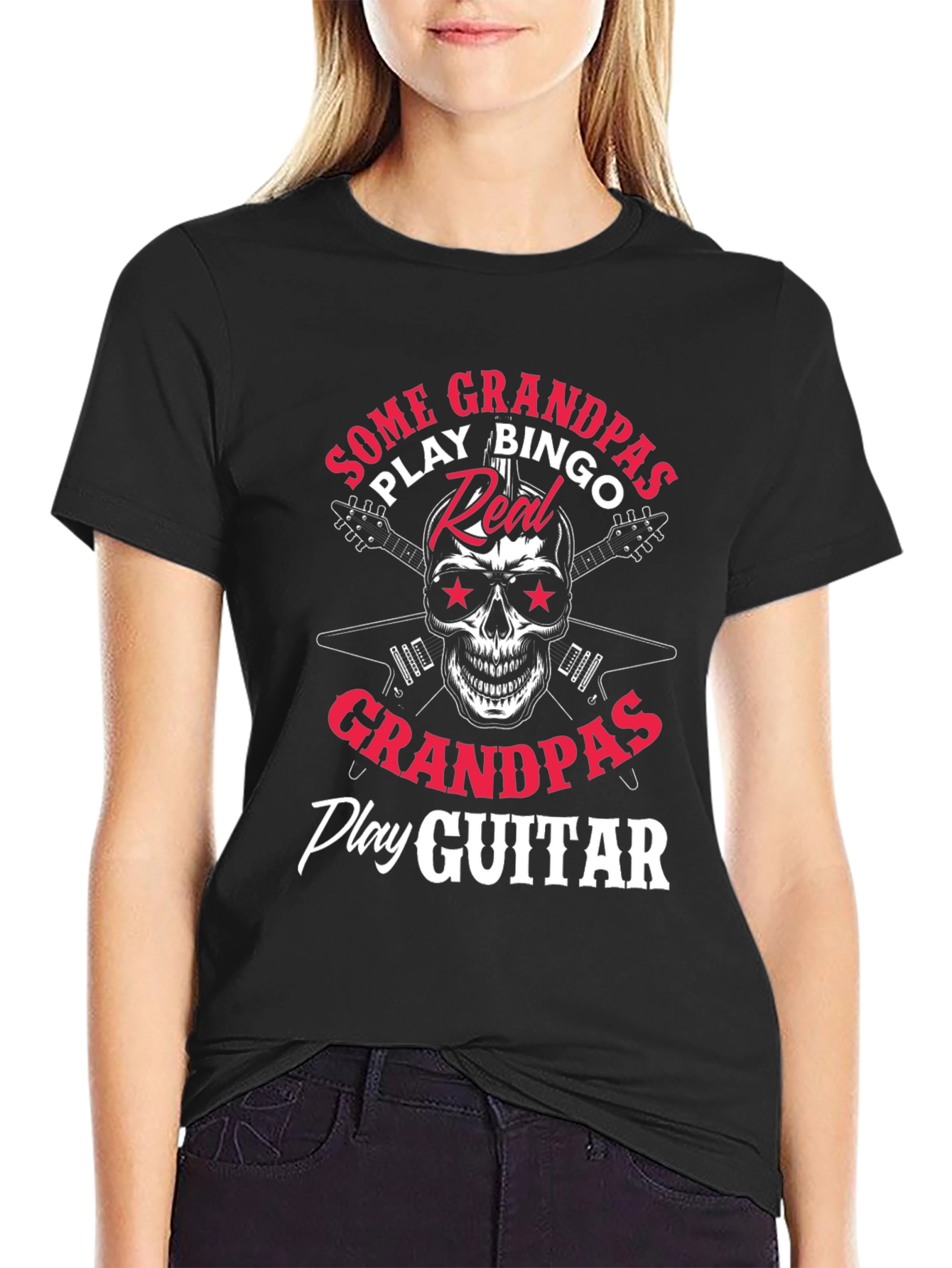 Some Grandpas Play Bingo Real Grandpas Play Guitar T-Shirt