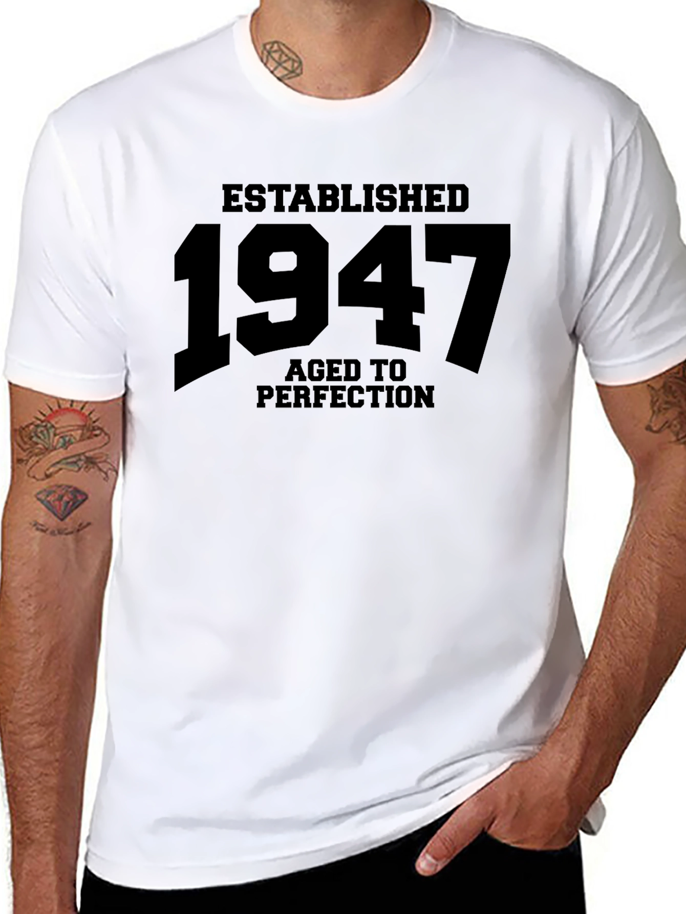 Established 1947 Aged to Perfection Black T-Shirt
