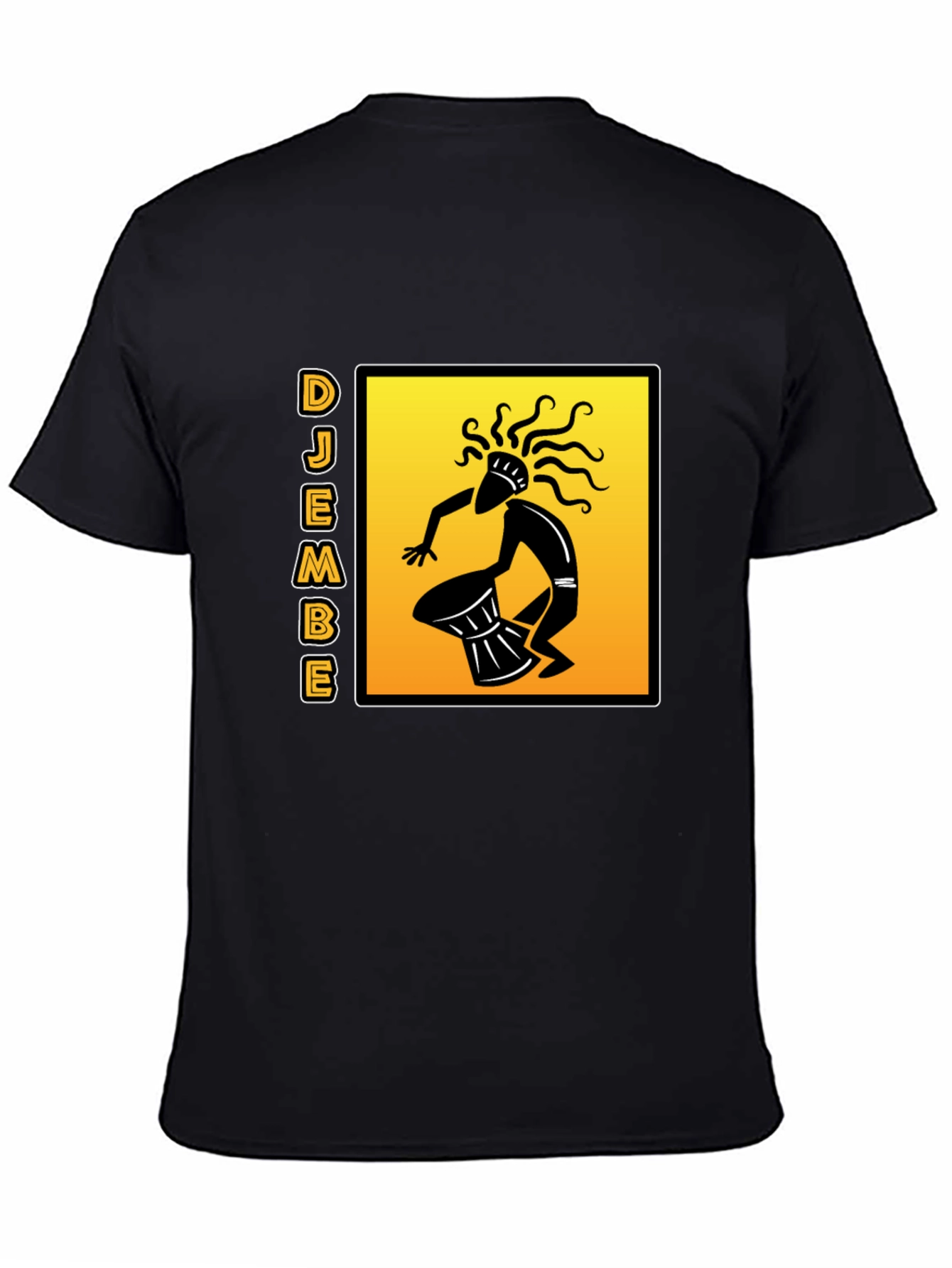 Djembe Drummer Graphic T-Shirt - Black Cotton Tee