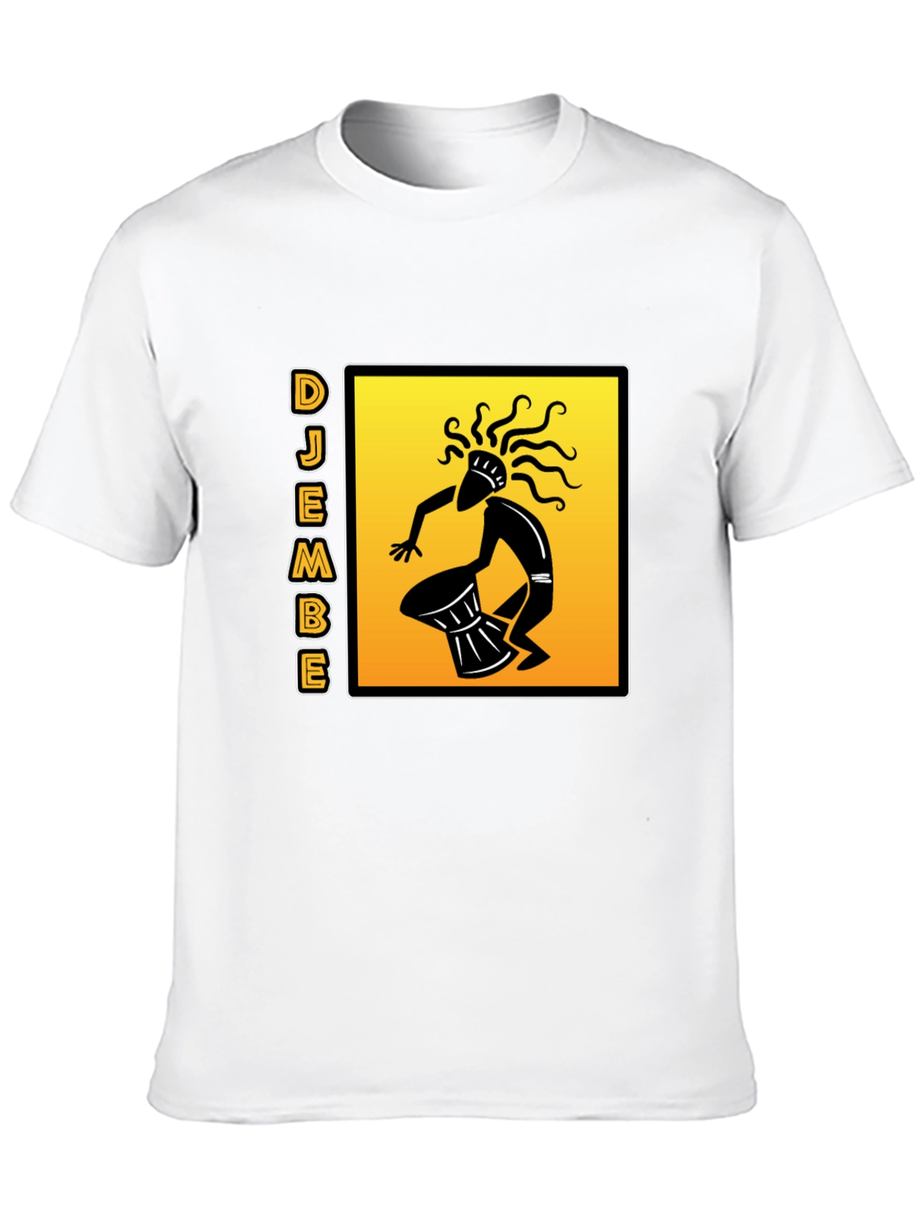 Djembe Drummer Graphic T-Shirt - Black Cotton Tee