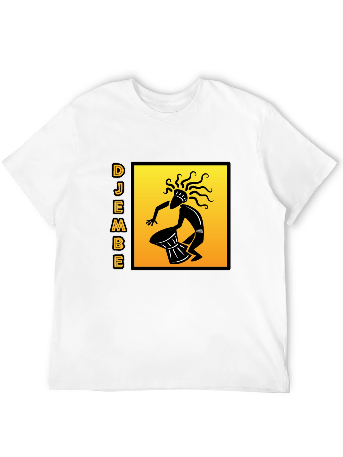 Djembe Drummer Graphic T-Shirt - Black Cotton Tee