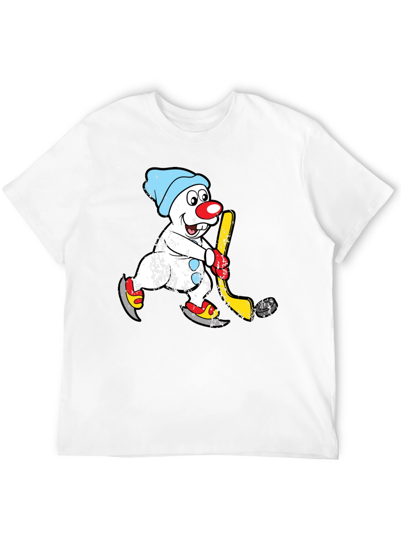 Snowman Hockey T-Shirt - Winter Fun