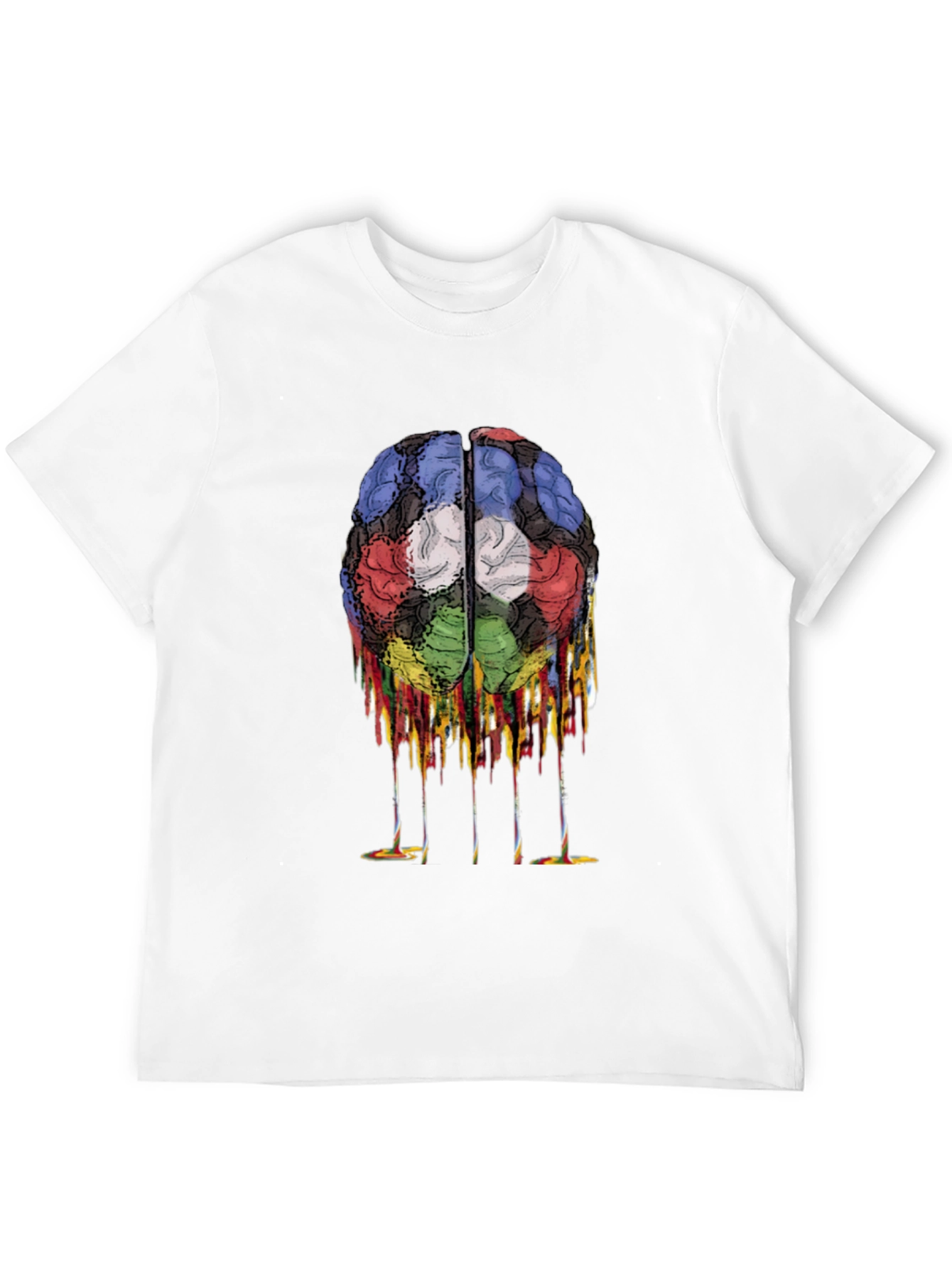 Melting Brain Graphic Black T-Shirt