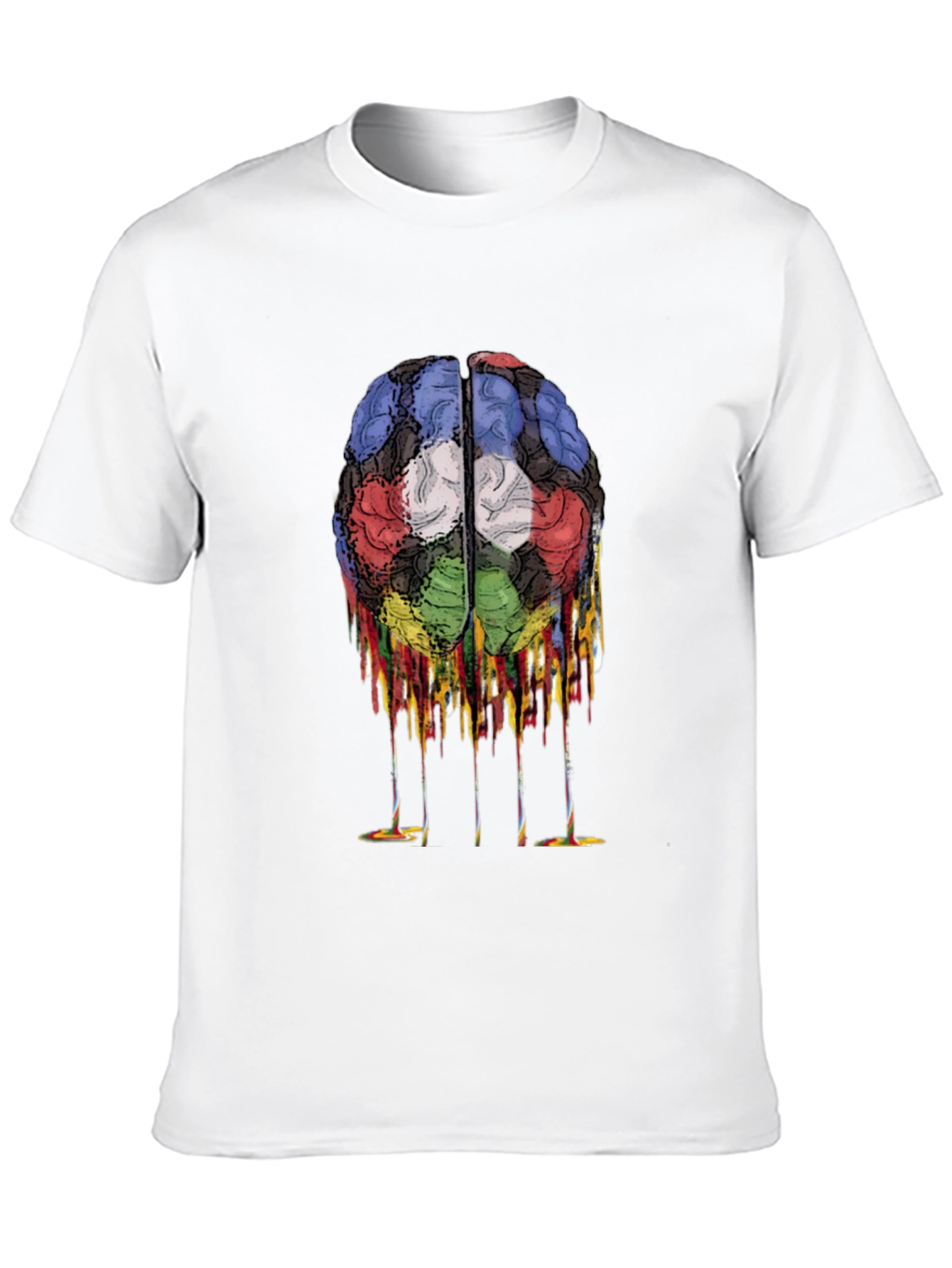 Melting Brain Graphic Black T-Shirt