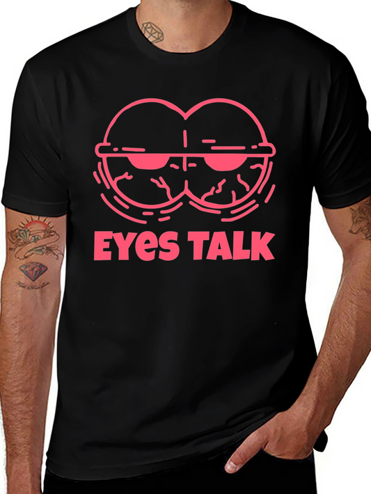 Eyes Talk Graphic Tee - Cool Black T-Shirt