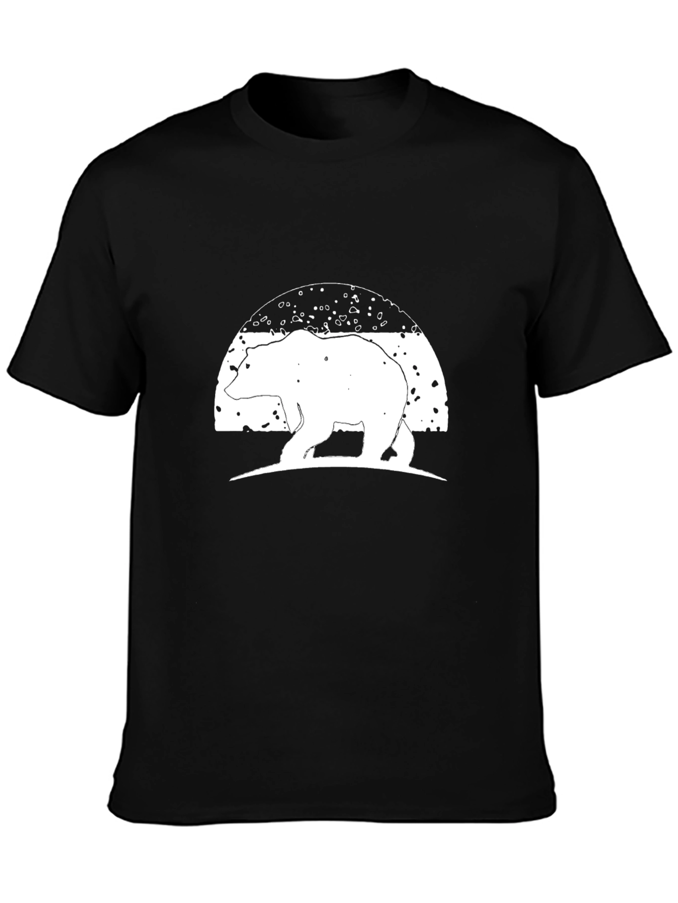 Bear Silhouette Graphic Tee - Black Casual Shirt