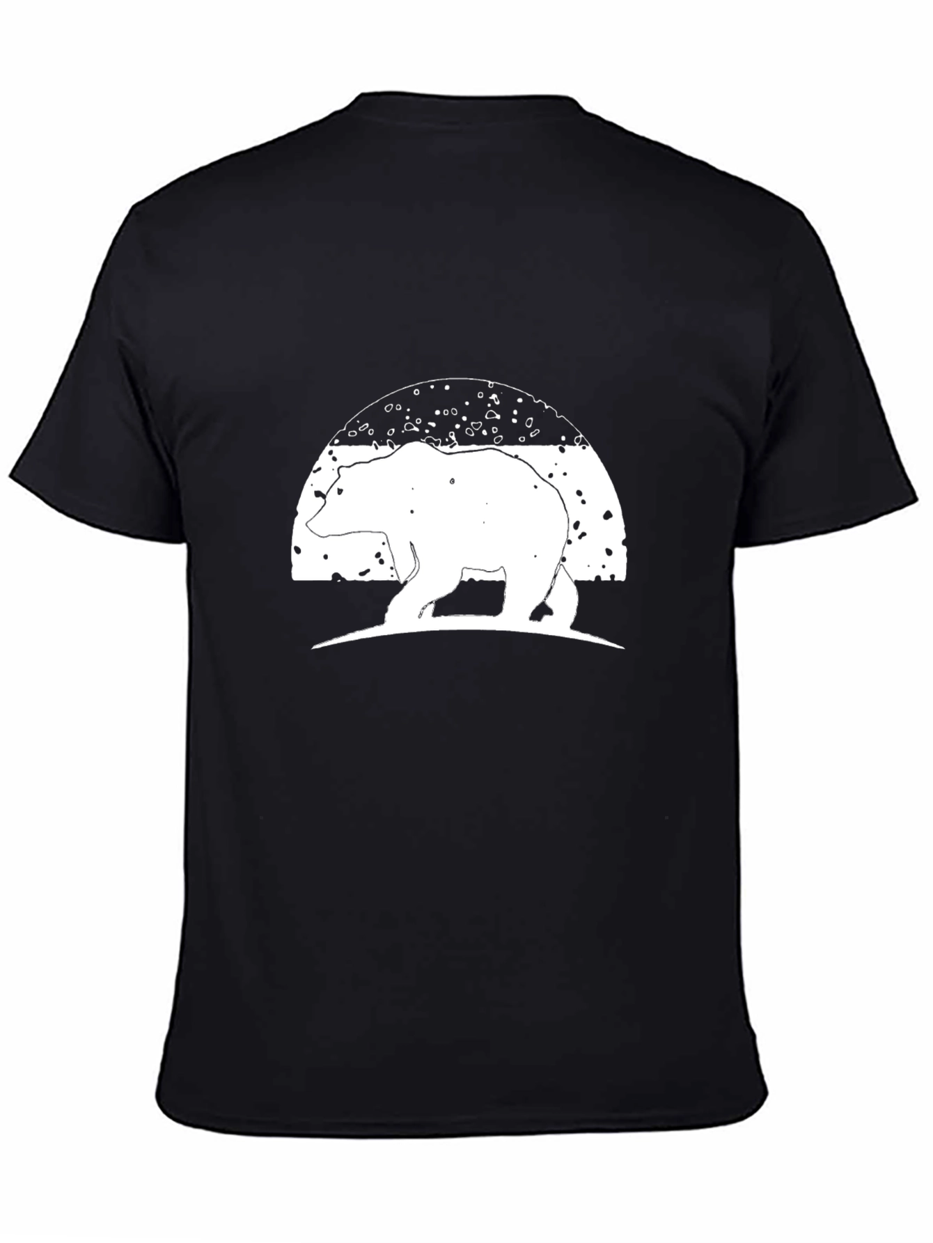 Bear Silhouette Graphic Tee - Black Casual Shirt