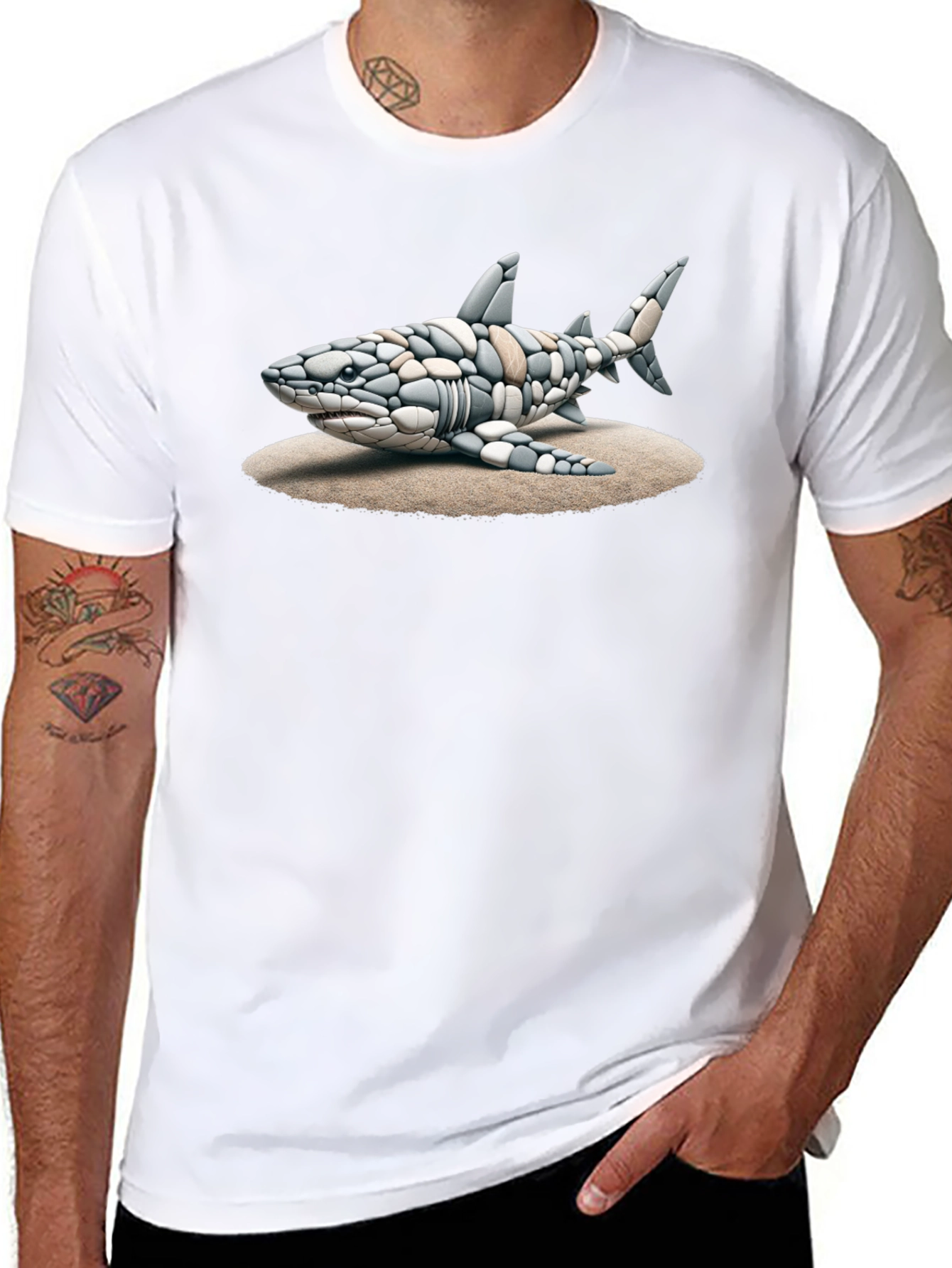 Shark Stone Art Graphic Tee