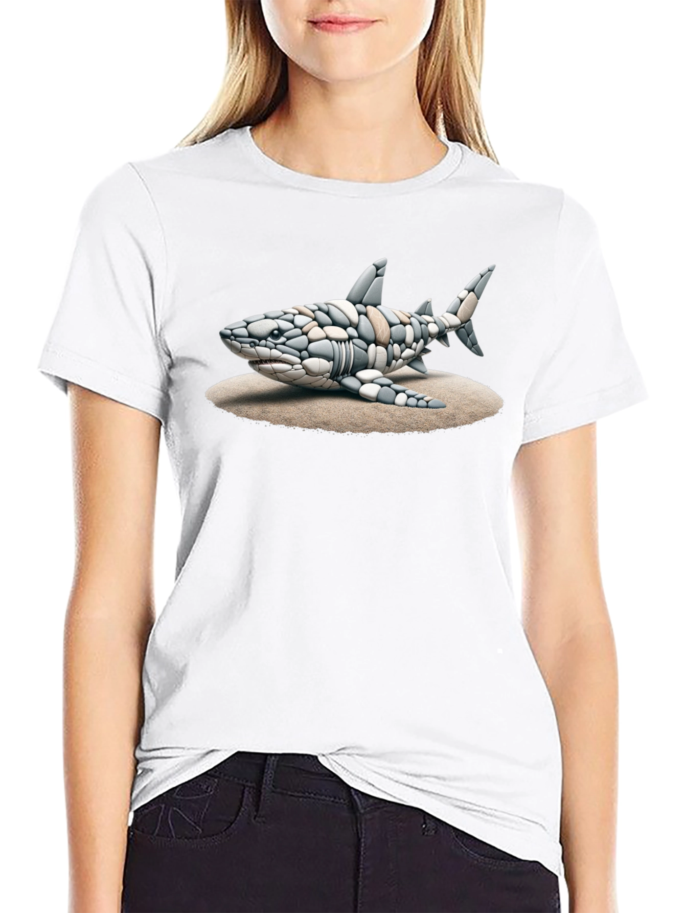 Shark Stone Art Graphic Tee