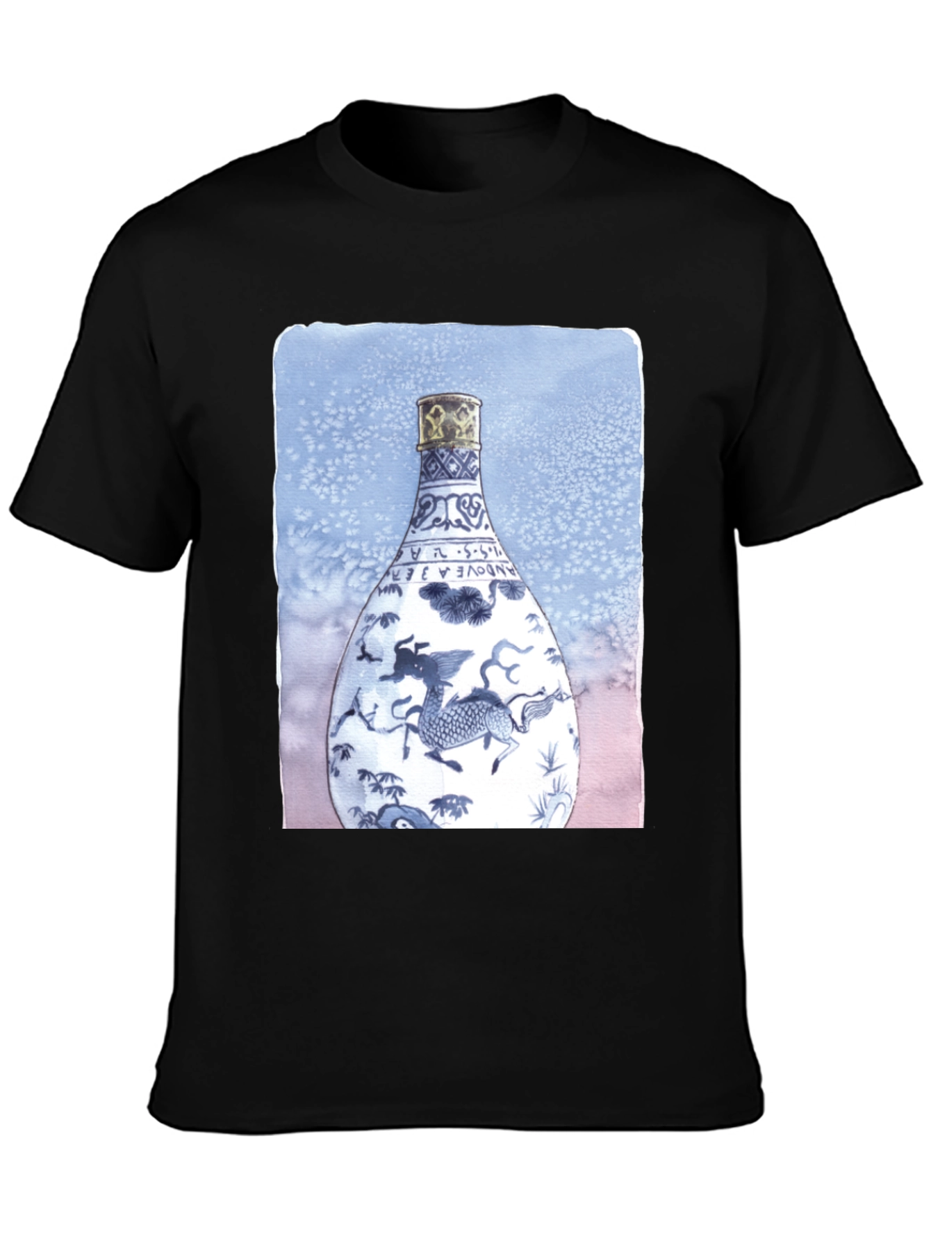 Dragon Vase Graphic Tee - Unique Art Shirt