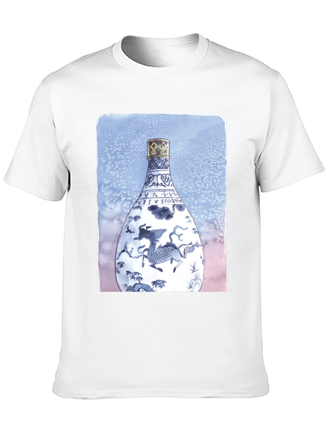 Dragon Vase Graphic Tee - Unique Art Shirt