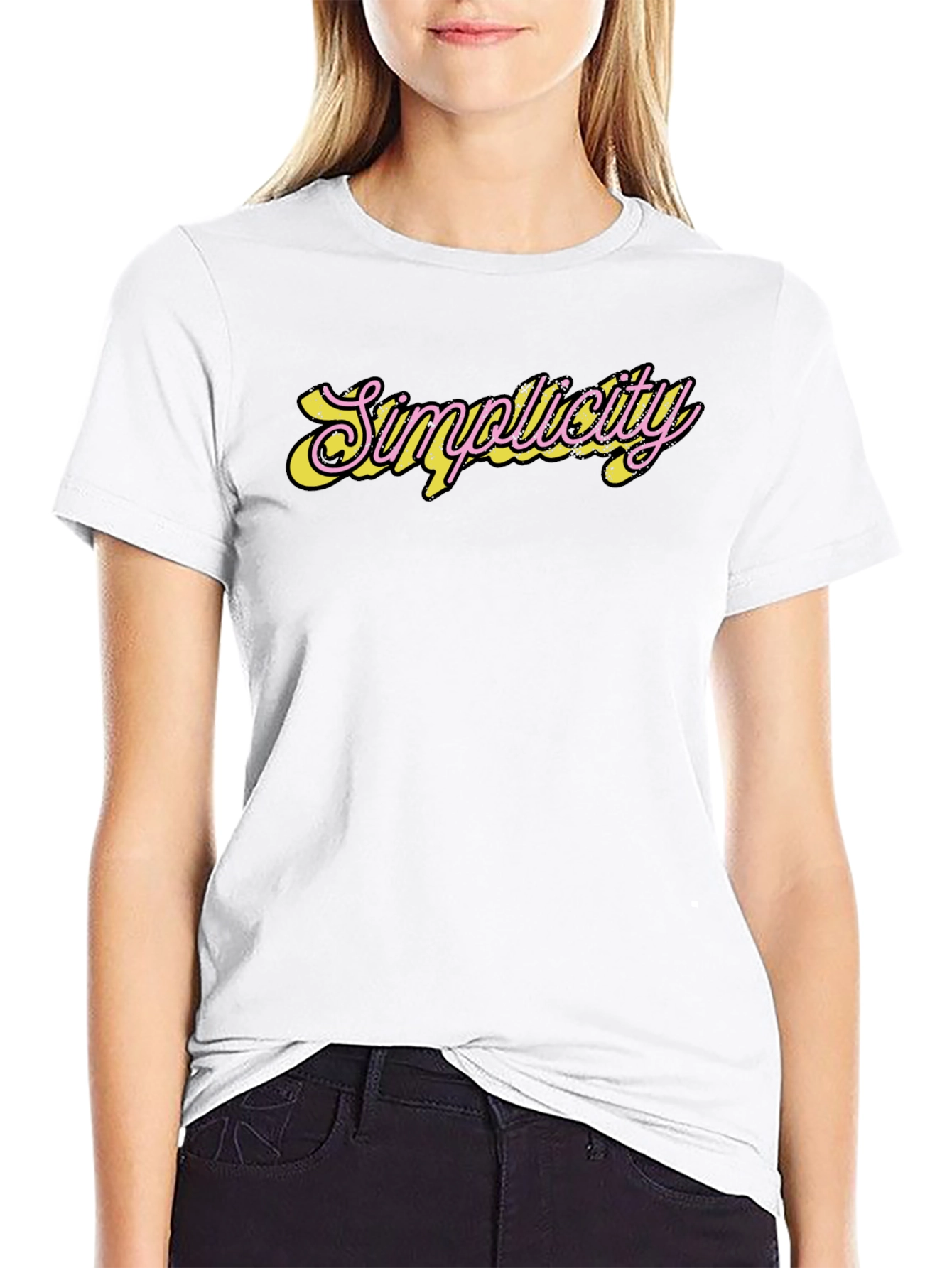 Simplicity Graphic Print Black T-Shirt