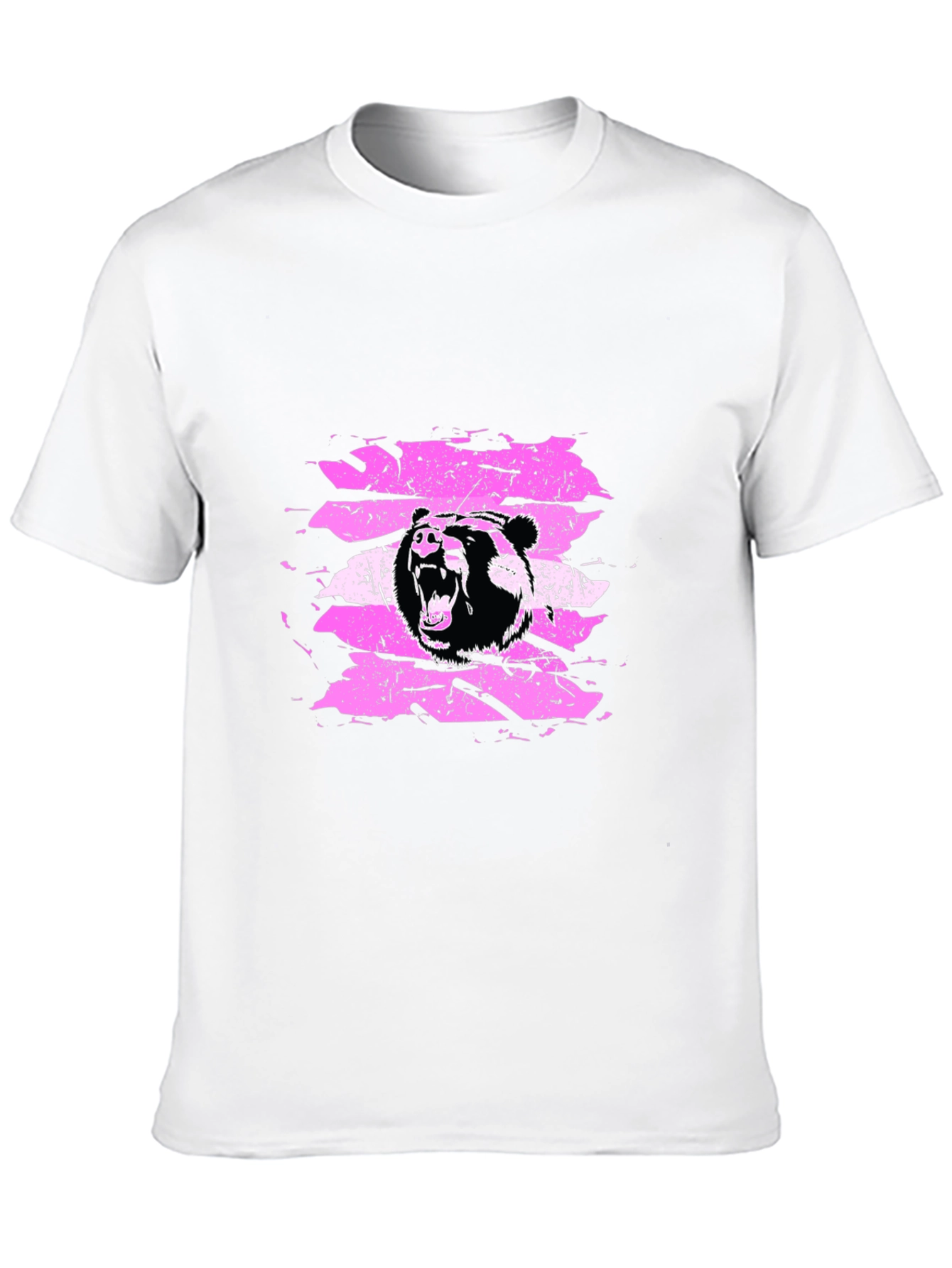 Grizzly Bear Graphic Tee - Black Cotton T-Shirt