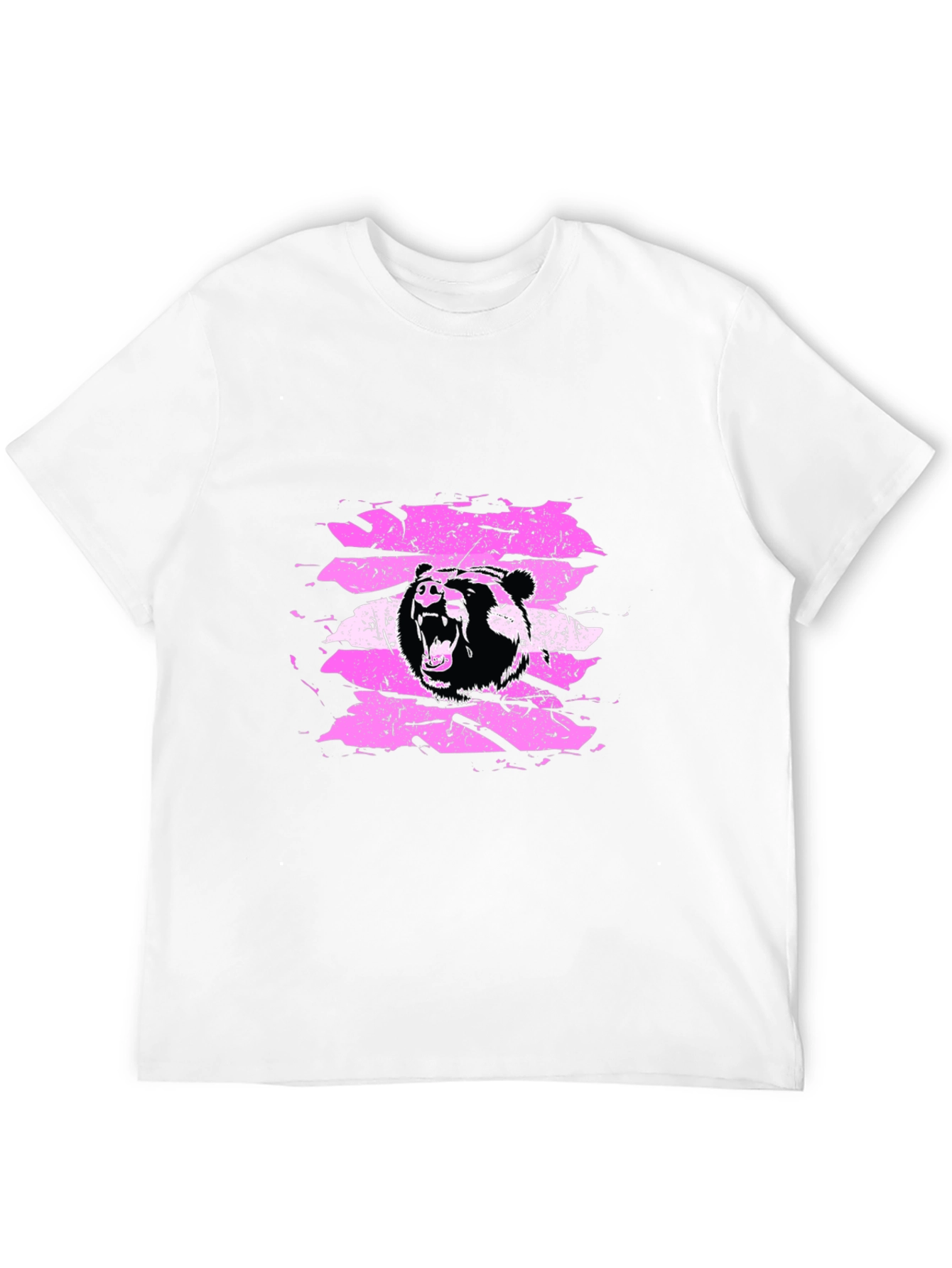 Grizzly Bear Graphic Tee - Black Cotton T-Shirt