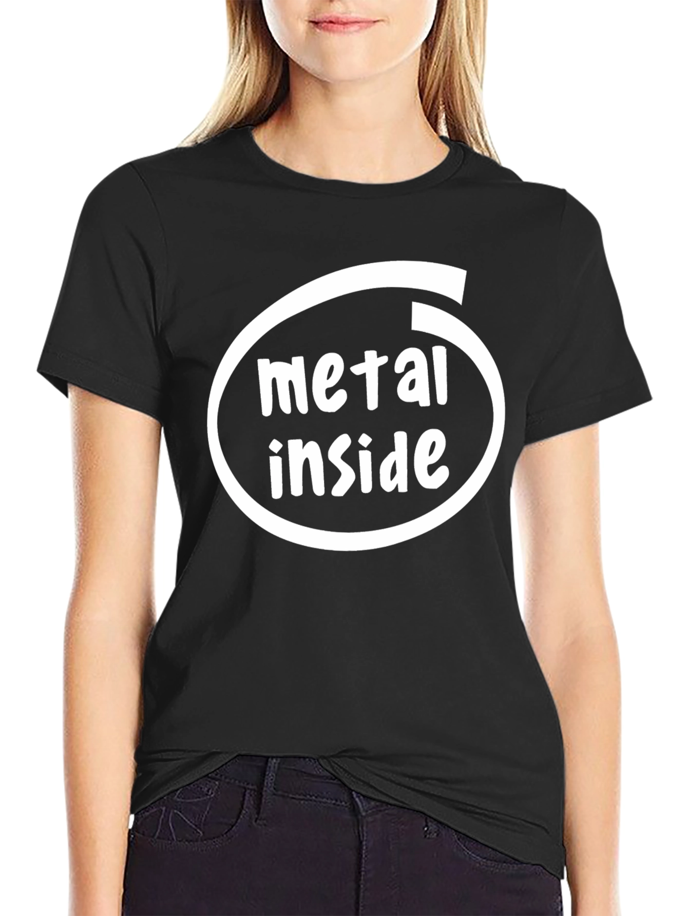 Metal Inside Black T-Shirt - Funny Graphic Tee