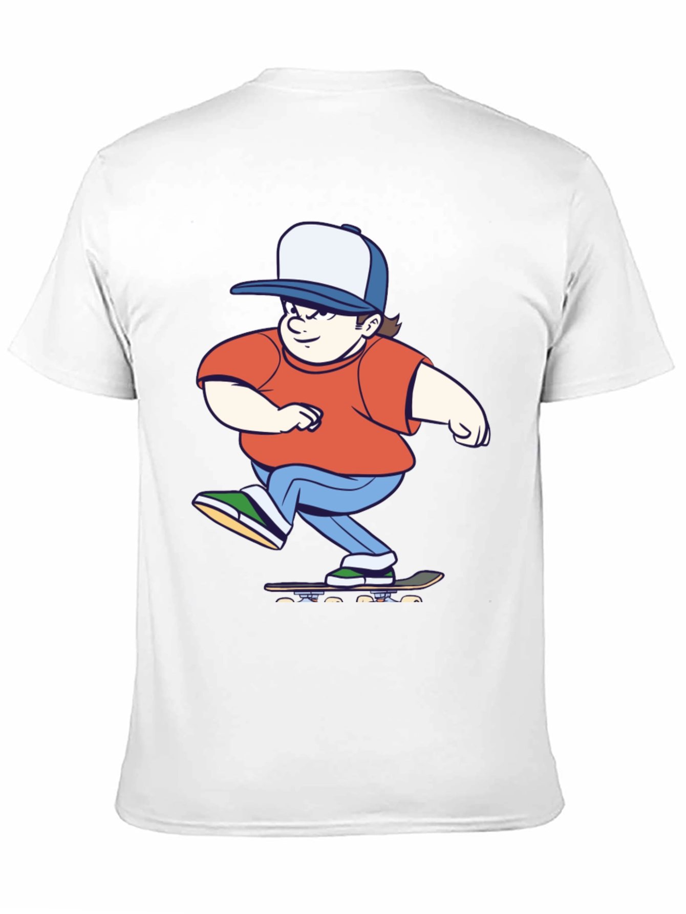 Skater Cartoon Graphic T-Shirt - Black Cotton Tee