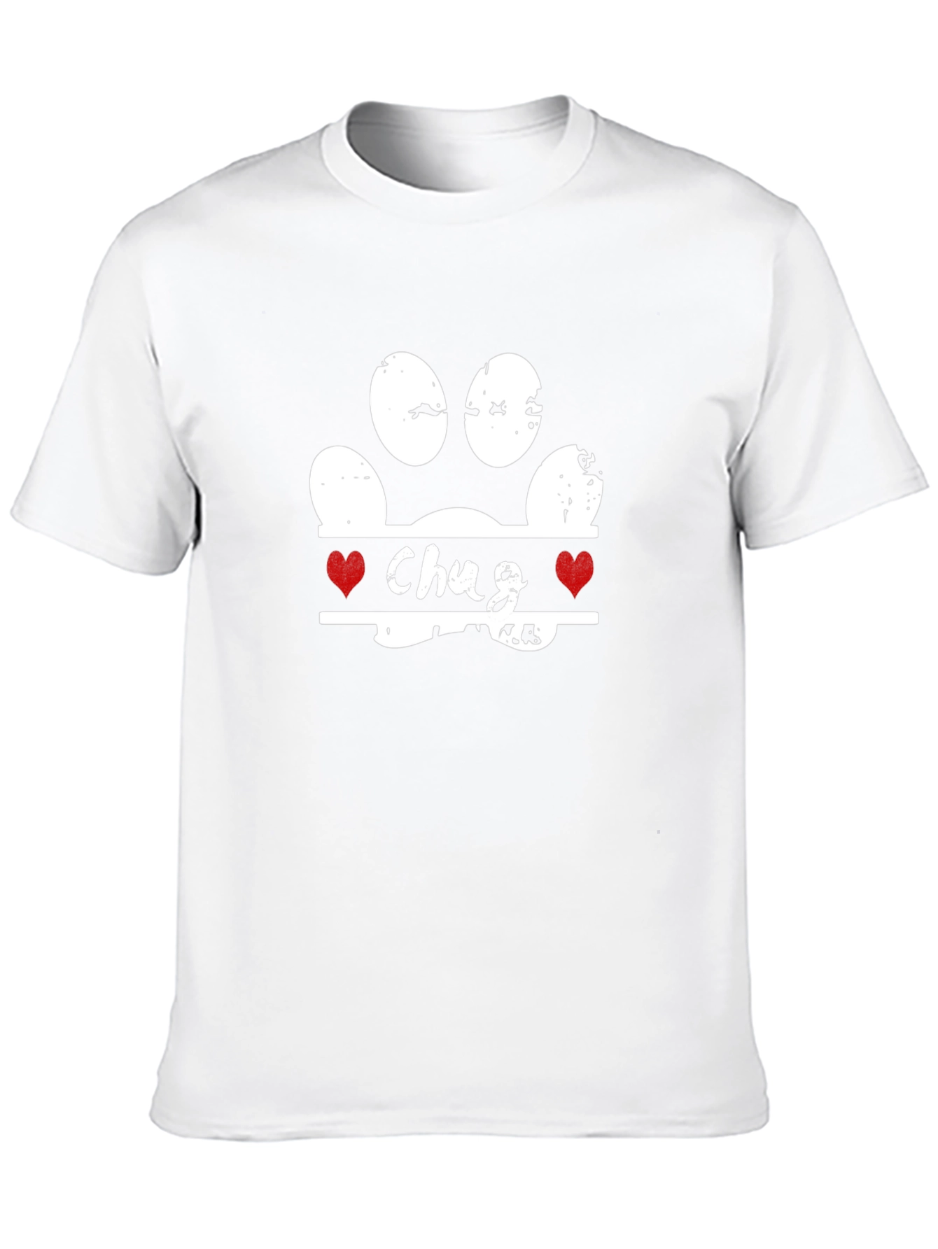 Chug Paw Print Graphic T-Shirt - Dog Lover Tee