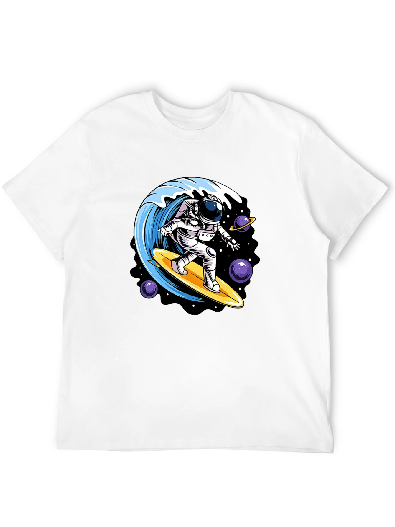 Astronaut Surfing Wave Graphic Tee