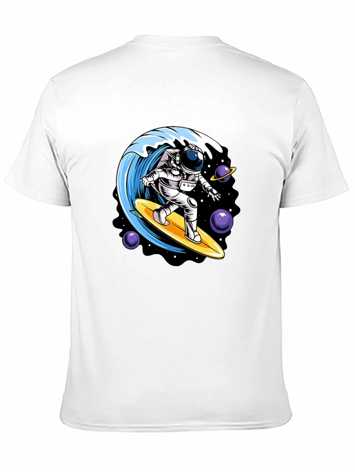Astronaut Surfing Wave Graphic Tee