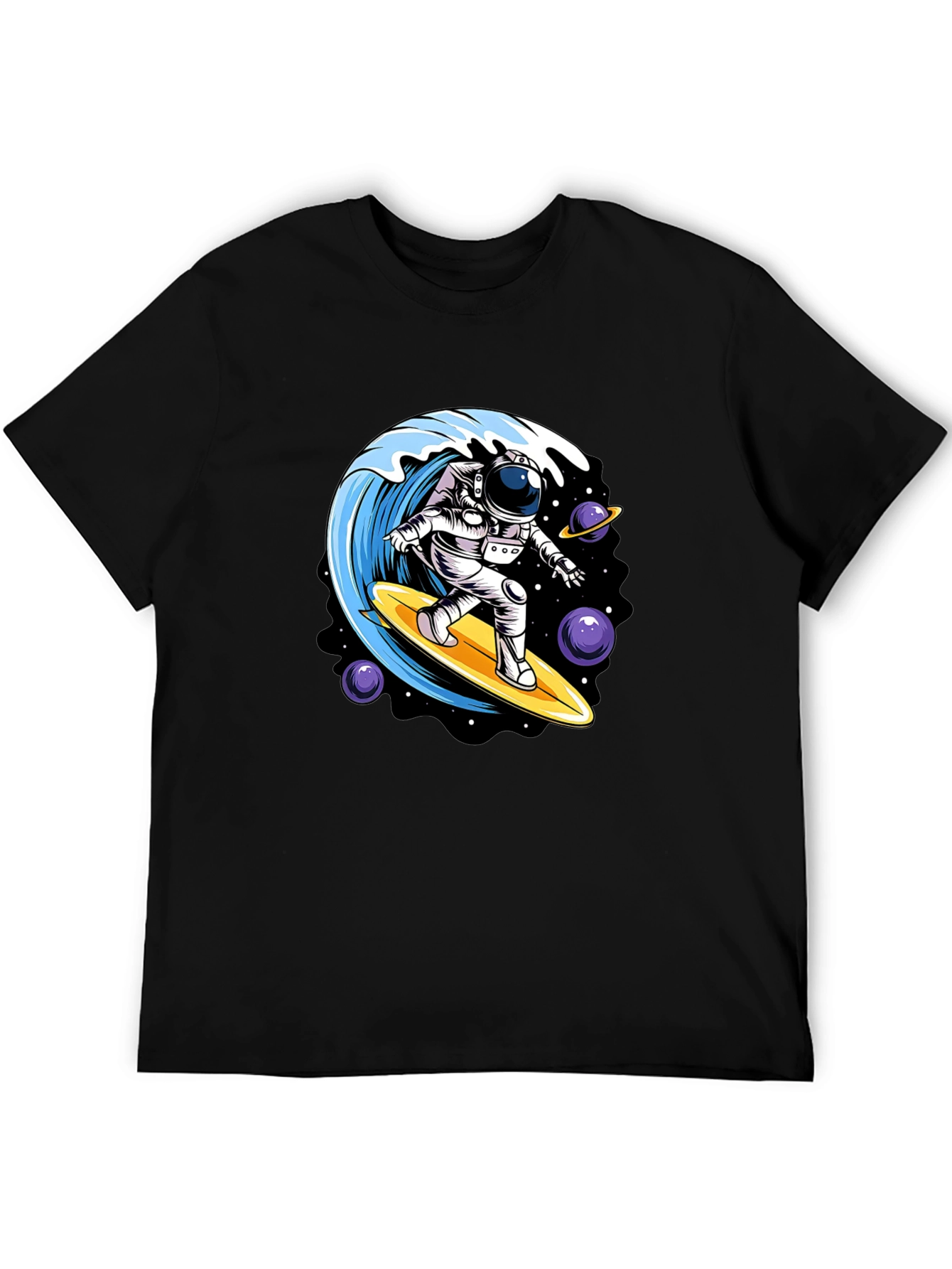 Astronaut Surfing Wave Graphic Tee
