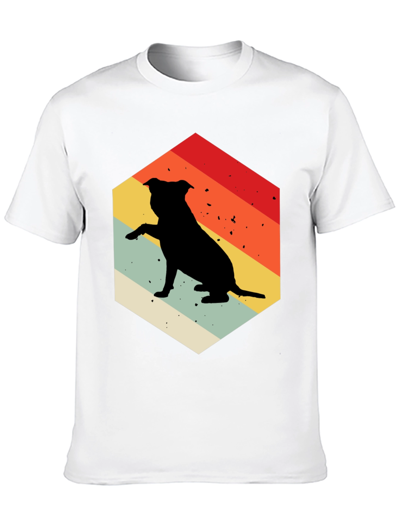 Retro Dog T-Shirt Pitbull Silhouette