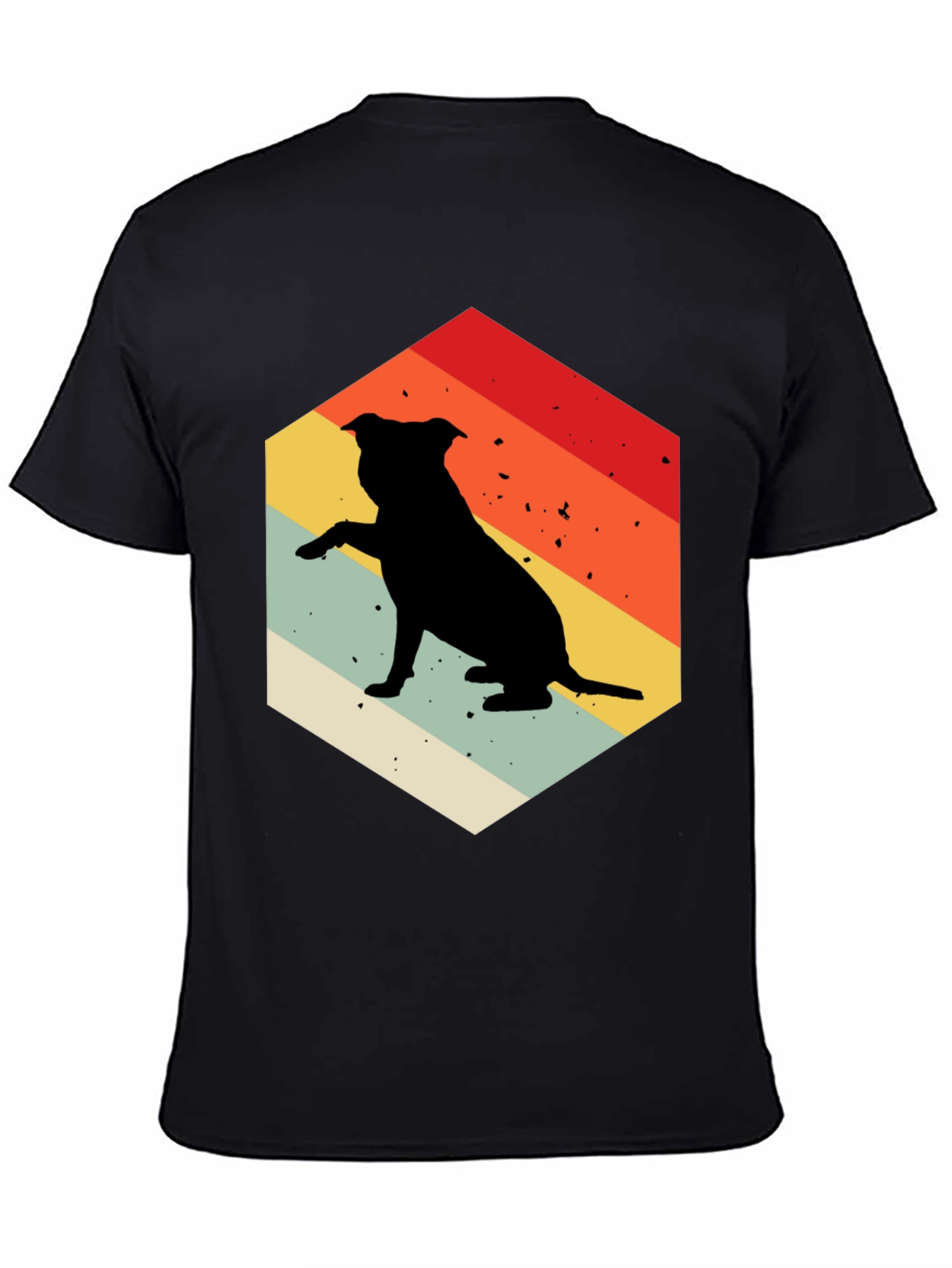 Retro Dog T-Shirt Pitbull Silhouette