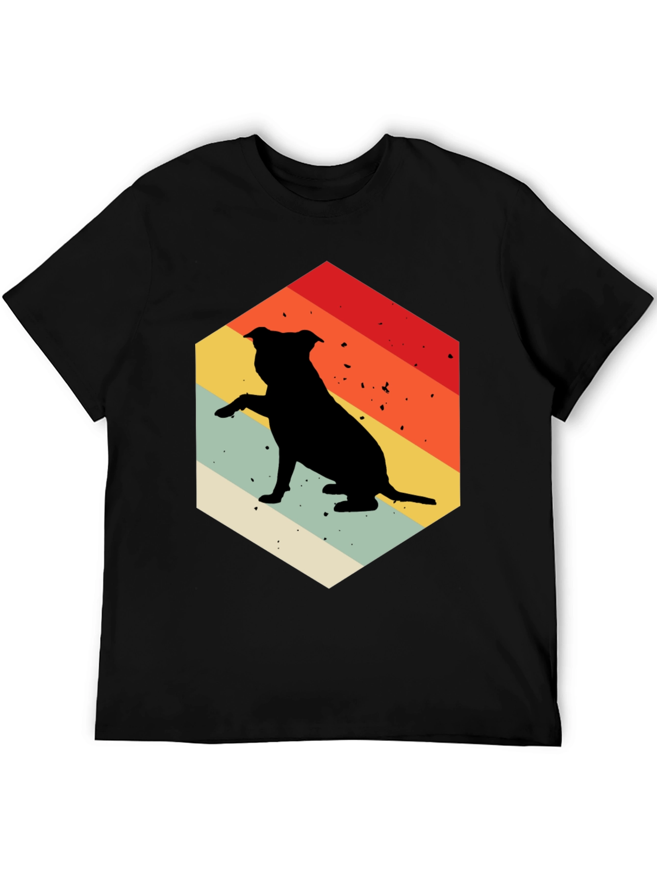 Retro Dog T-Shirt Pitbull Silhouette