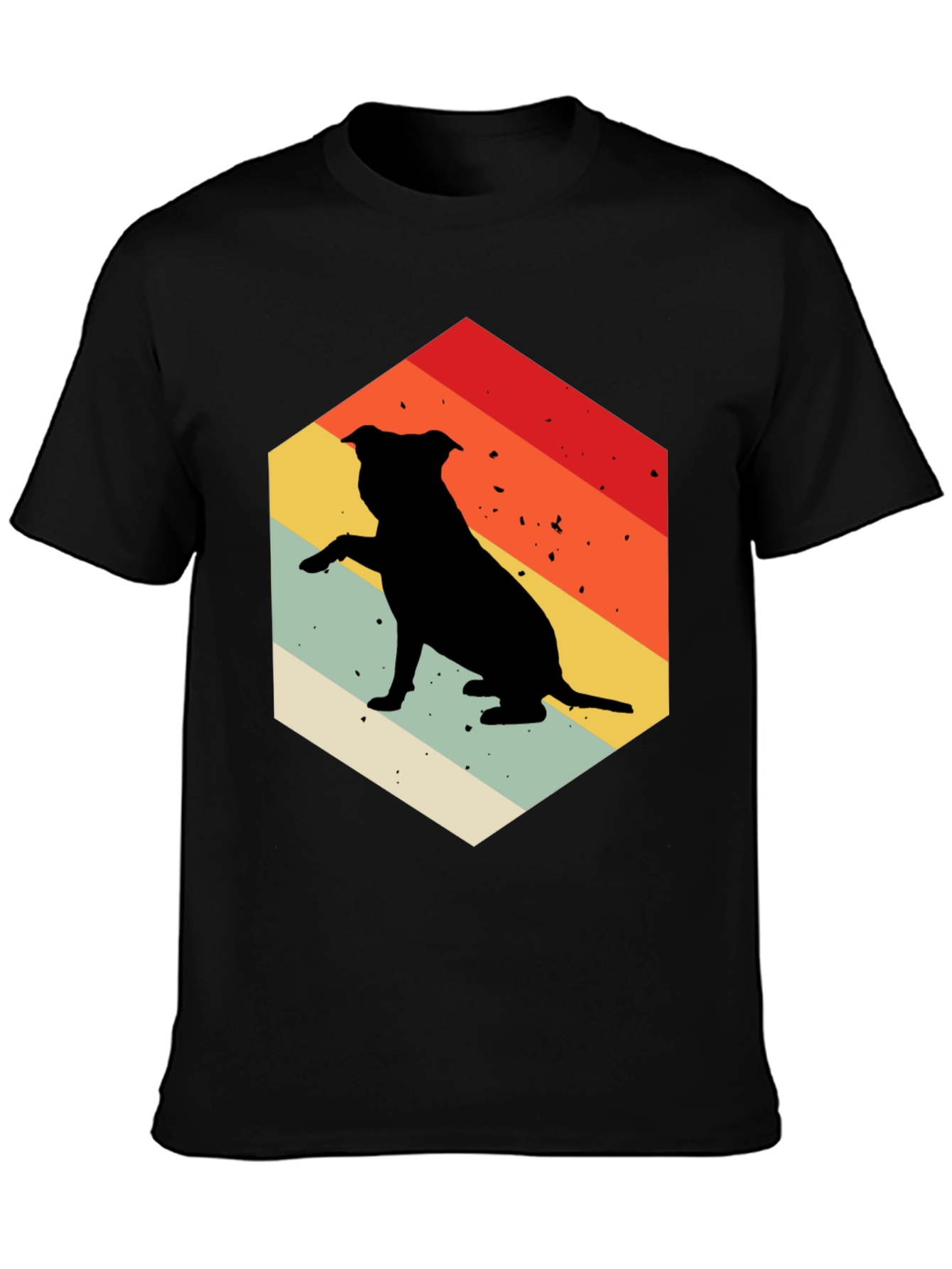 Retro Dog T-Shirt Pitbull Silhouette