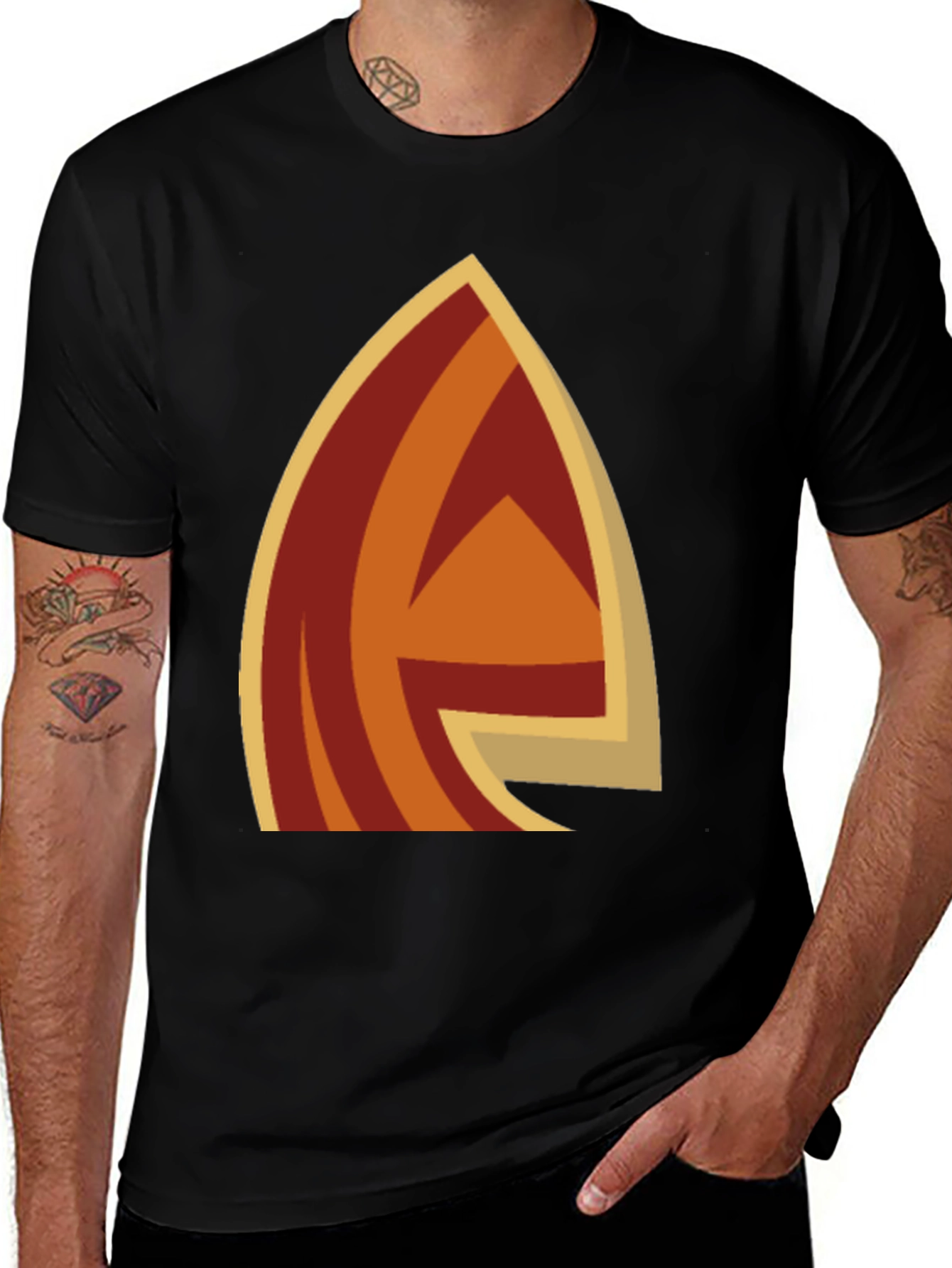 Retro Arrow Graphic Black T-Shirt