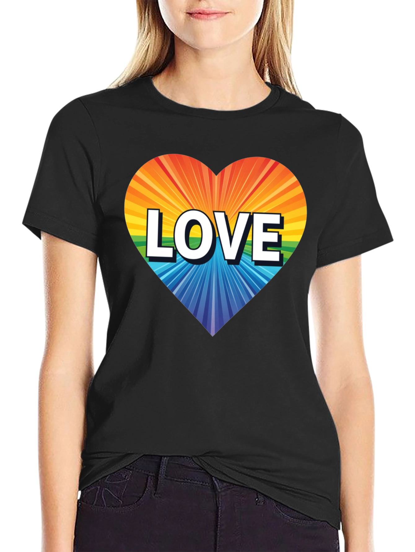 Rainbow Heart Love Graphic T-Shirt