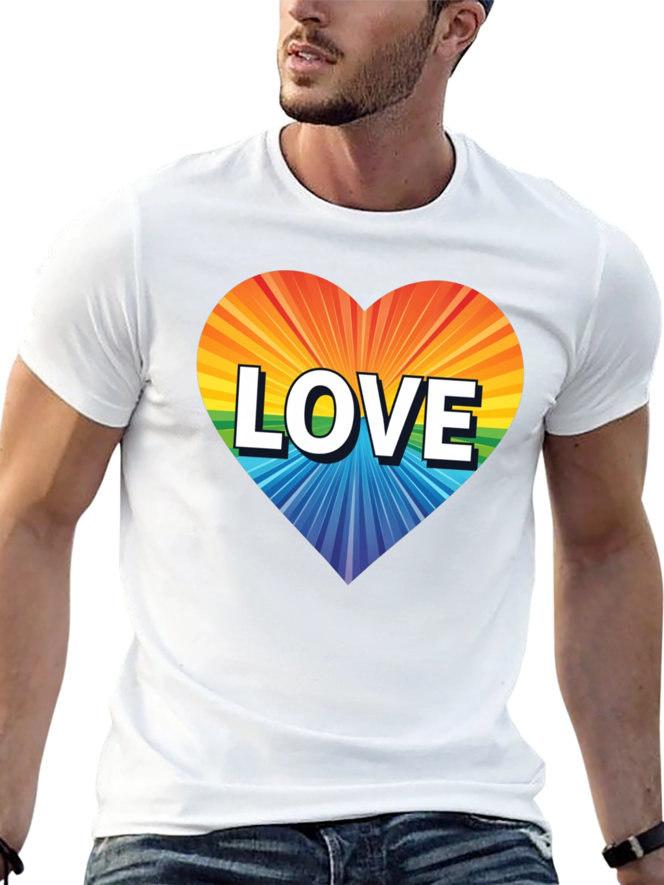 Rainbow Heart Love Graphic T-Shirt