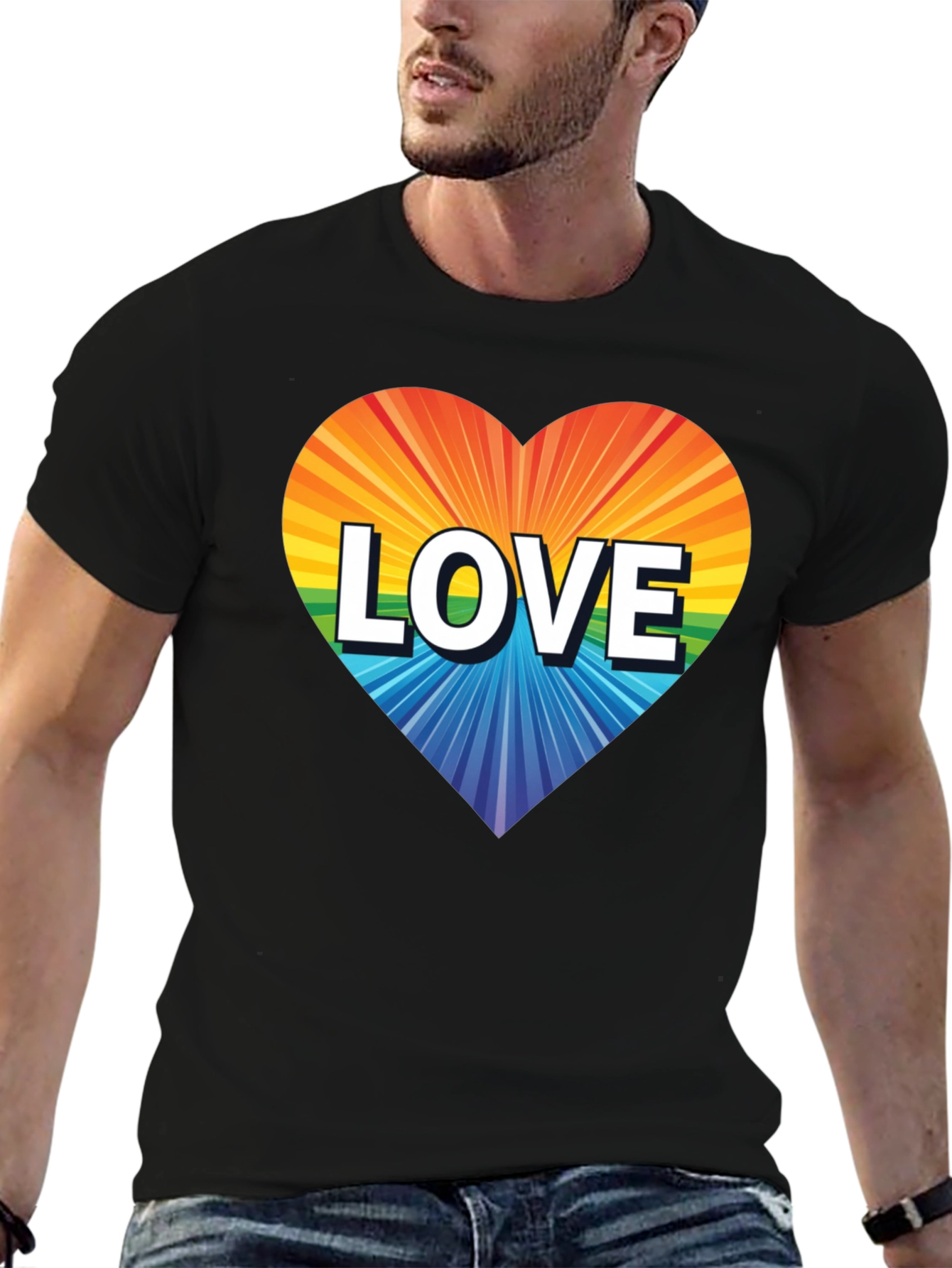 Rainbow Heart Love Graphic T-Shirt