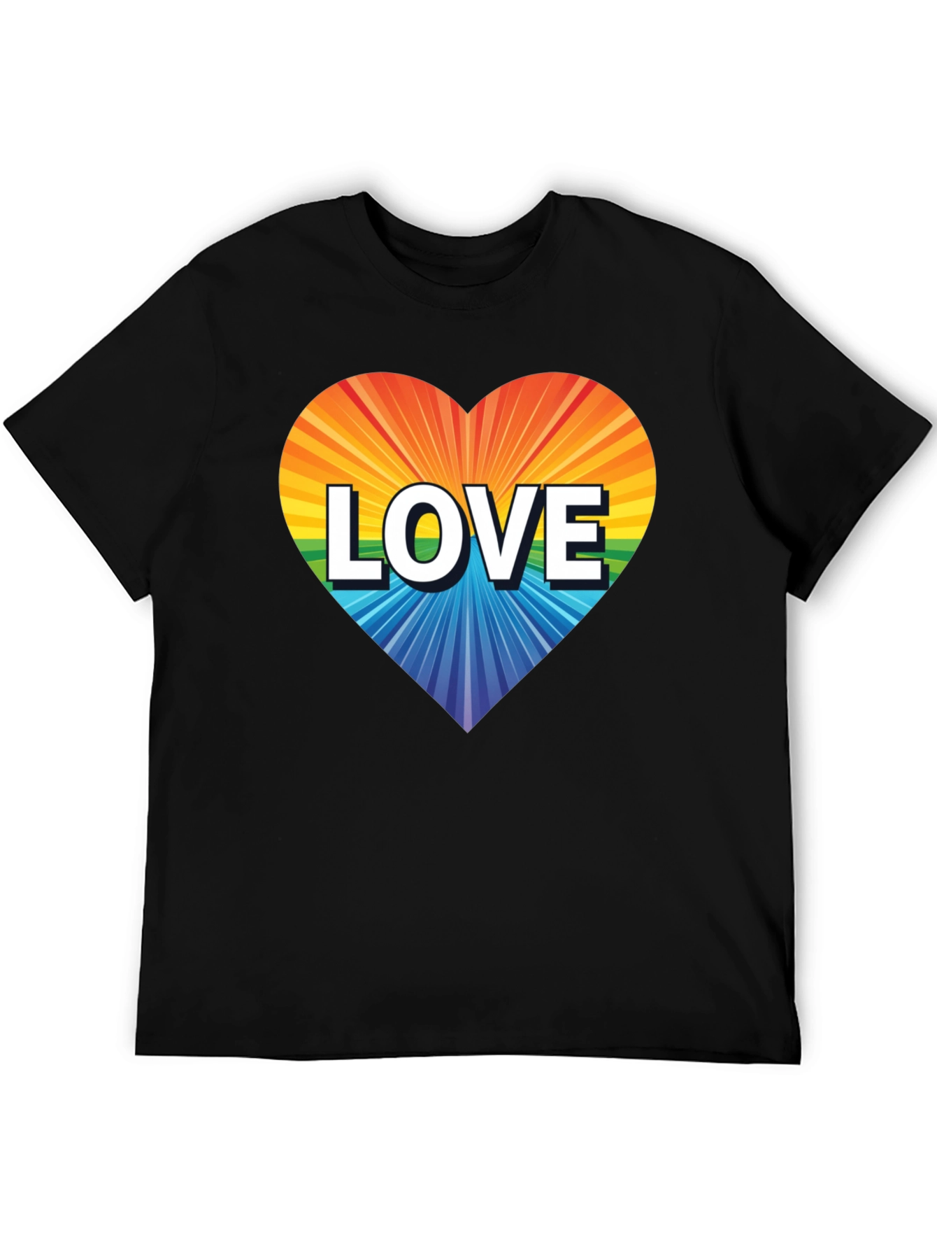 Rainbow Heart Love Graphic T-Shirt
